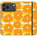 Bold Floral Orange — iPhone 17 Pro Max Wallet Case — Finnaij