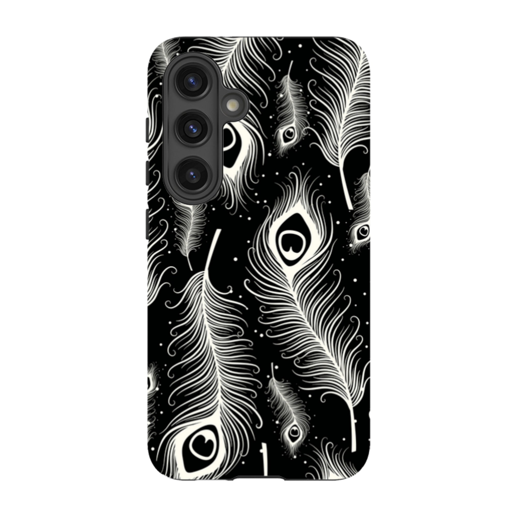 Feathers in Bloom Black — Samsung Galaxy Tough Case — Finnaij