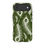Feathers in Bloom Army Green — Apple iPhone Magsafe Tough Case — Finnaij
