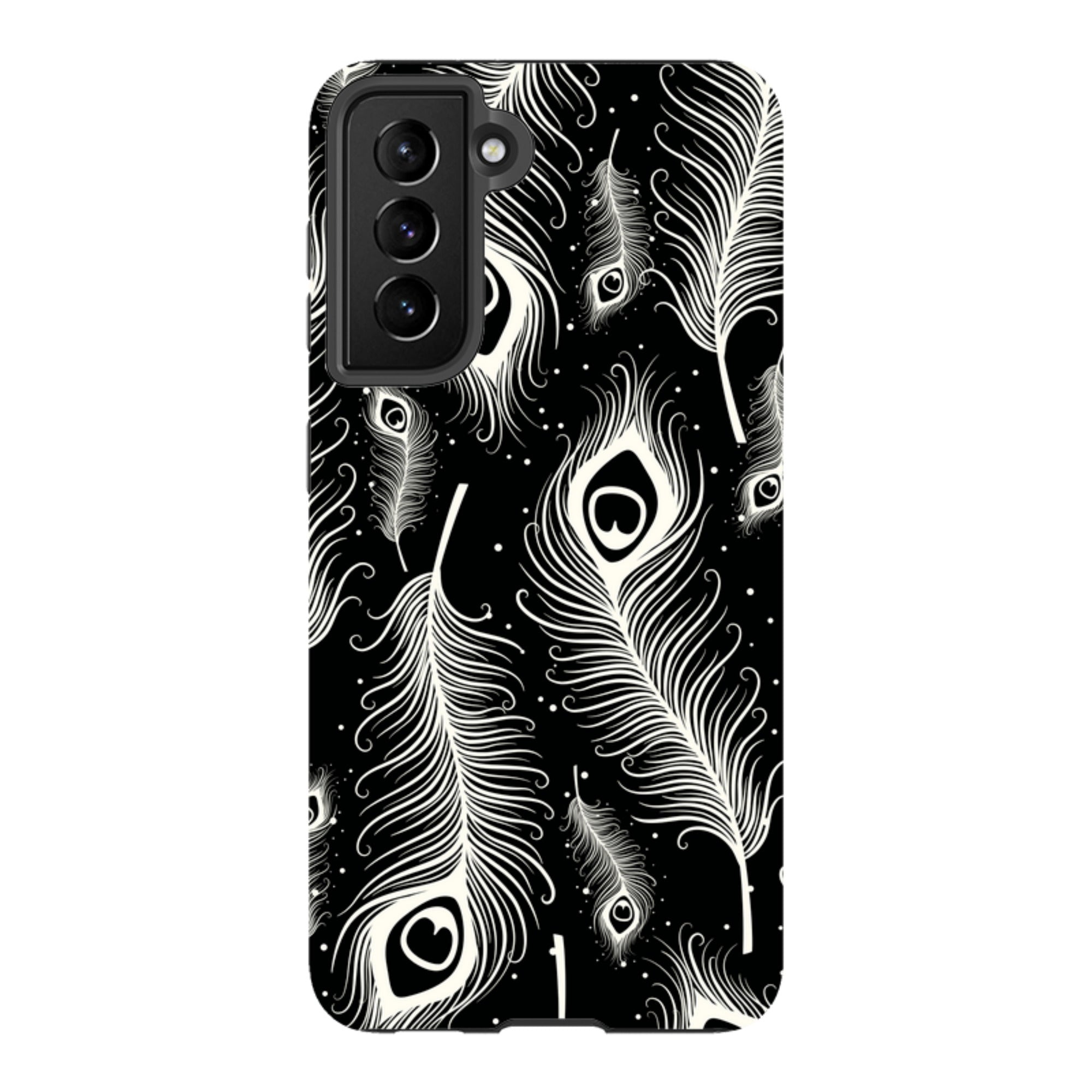 Feathers in Bloom Black — Samsung Galaxy Tough Case — Finnaij