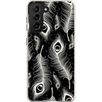 Feathers in Bloom Black — S21 Samsung Galaxy Bio-degradable Case — Finnaij