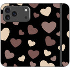 White & Black Hearts Vegan Leather — iPhone 17 Pro Max Wallet Case — Finnaij