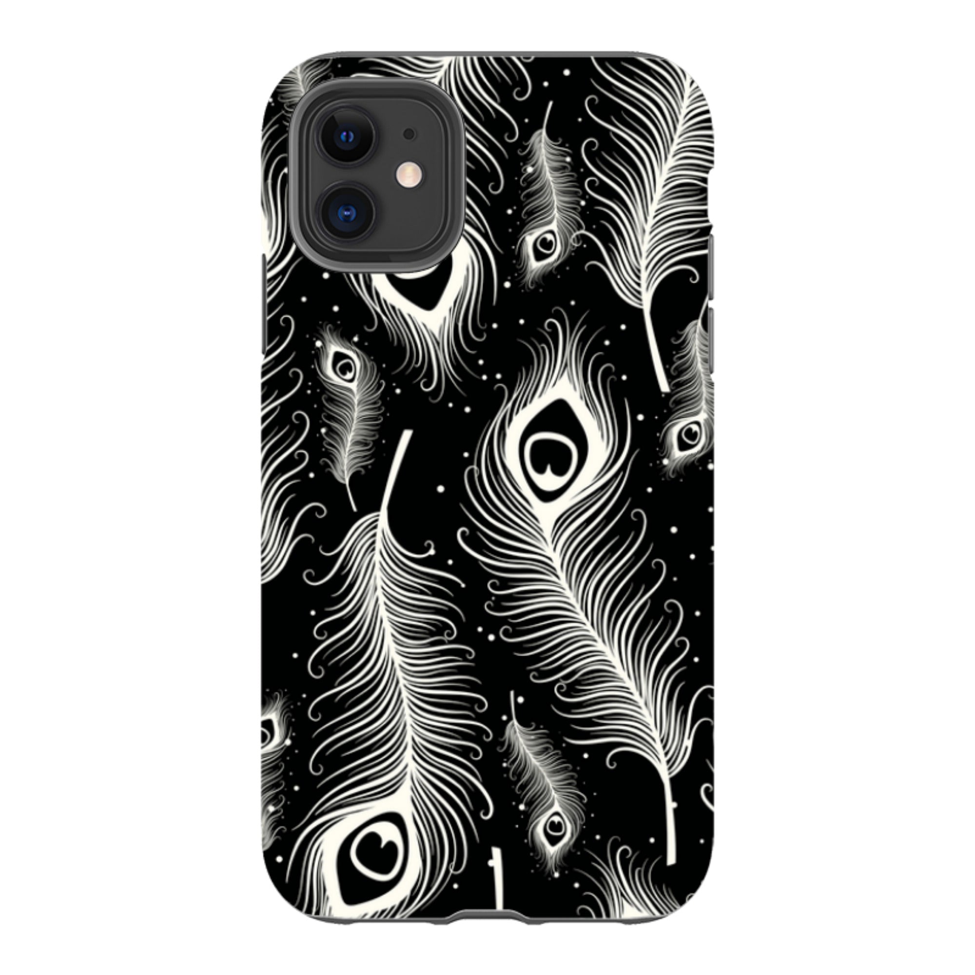 Feathers in Bloom Black - iPhone Tough Case