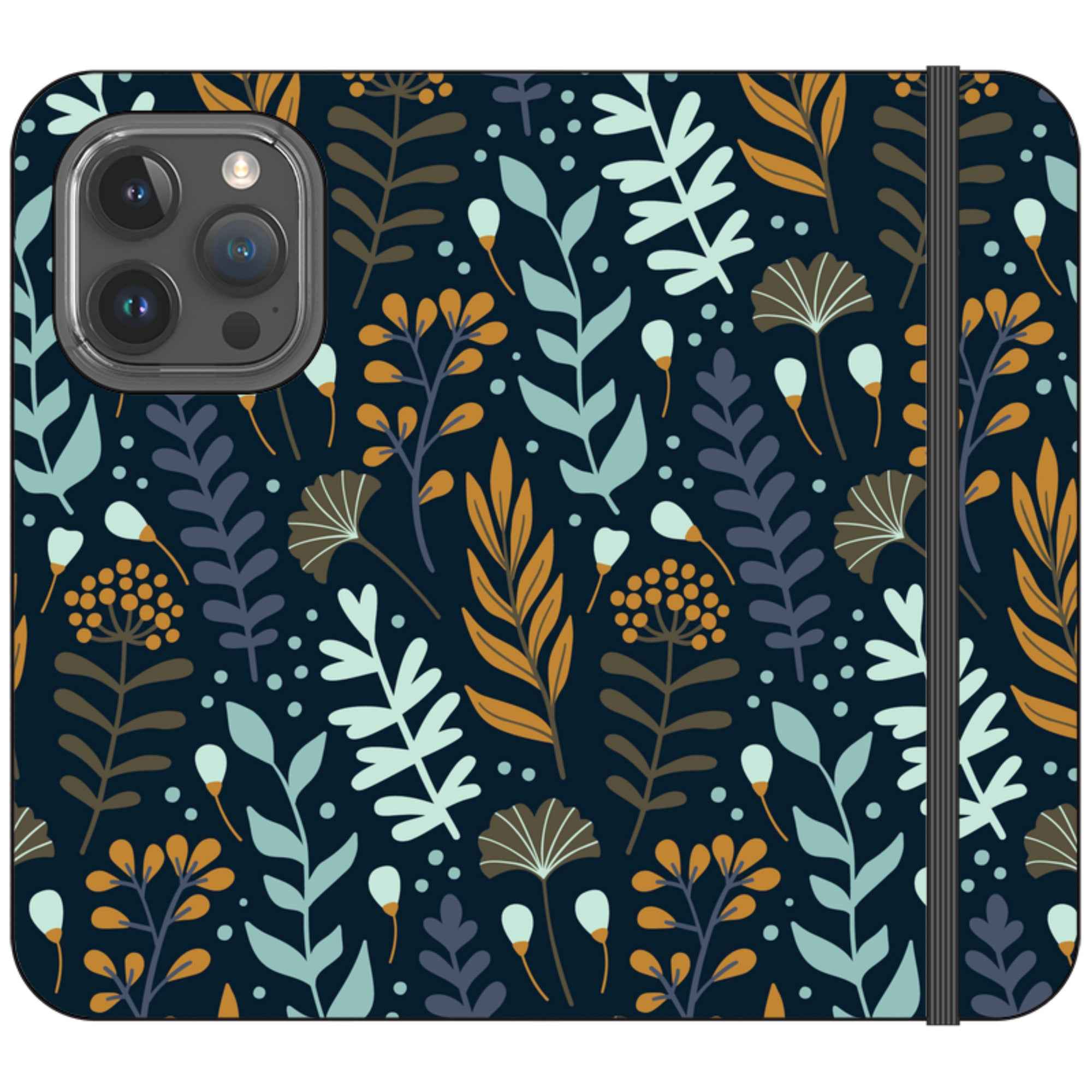 Wild Floral Vegan Leather — iPhone 15 Pro Wallet Case — Finnaij