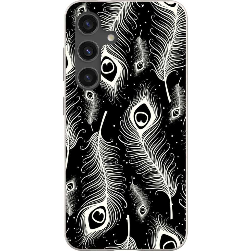 Feathers in Bloom Black — Samsung Galaxy Bio-degradable Case — Finnaij