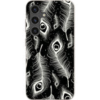 Feathers in Bloom Black — Samsung Galaxy Bio-degradable Case — Finnaij