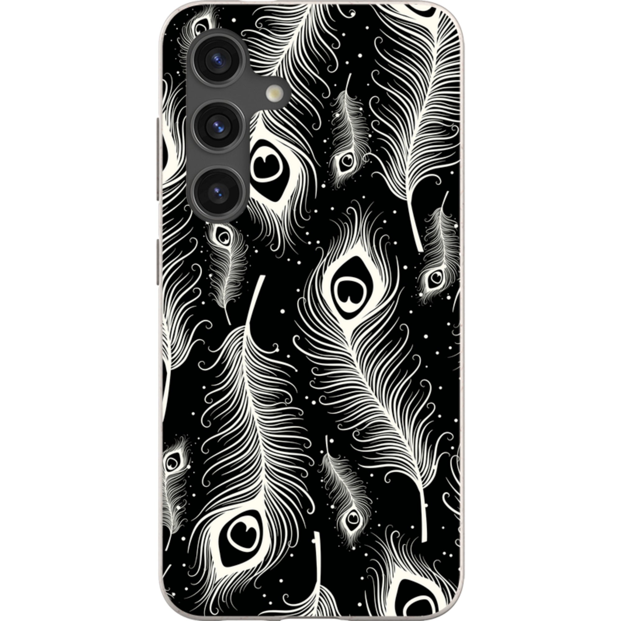 Feathers in Bloom Black — Samsung Galaxy Bio-degradable Case — Finnaij