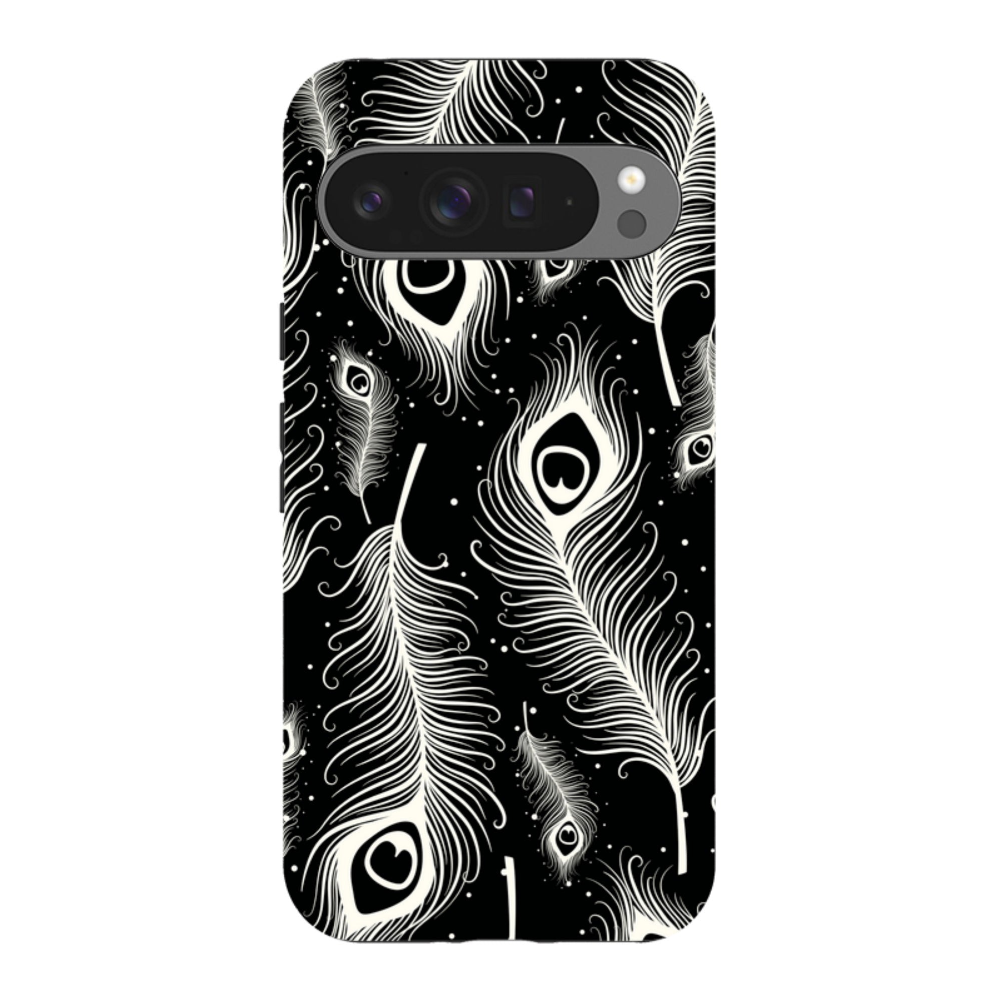 Feathers in Bloom Black — Google Tough Case — Finnaij