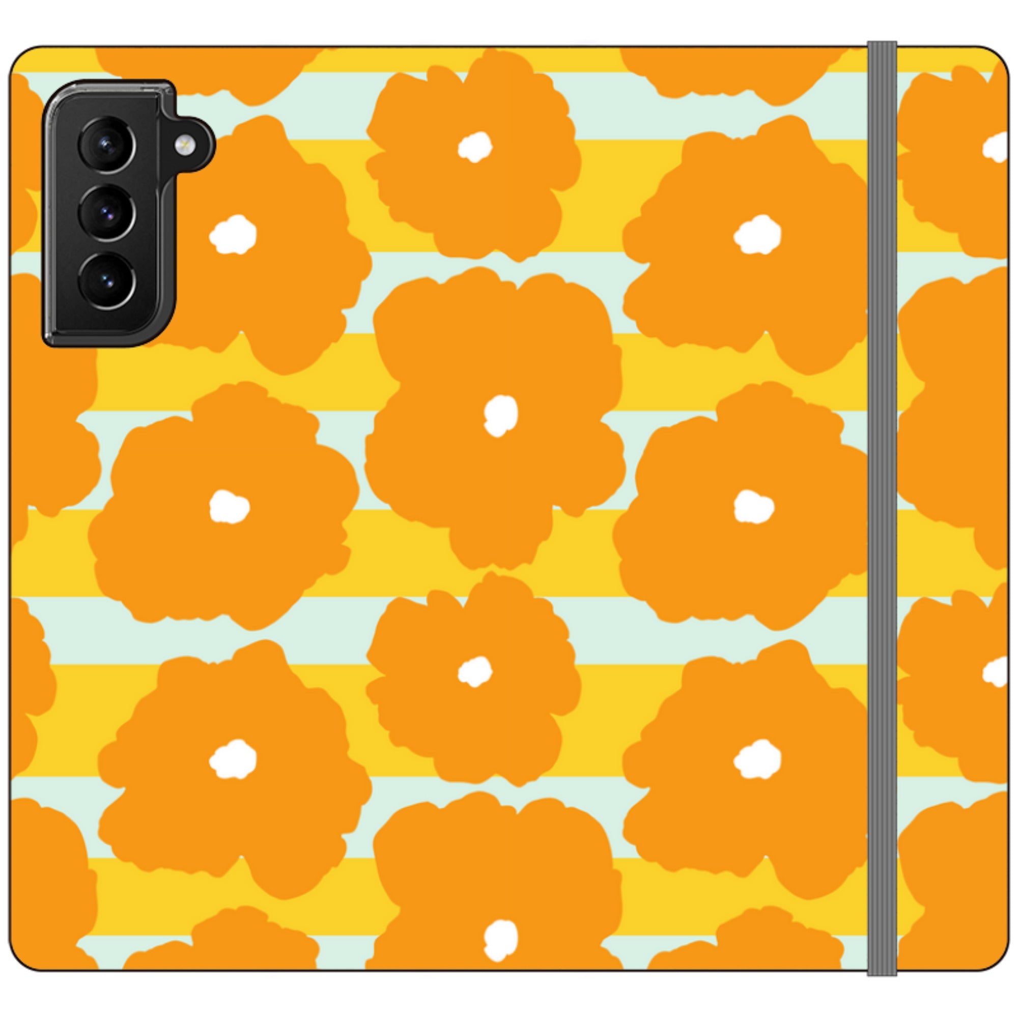 Bold Floral Orange - Folio Wallet Case