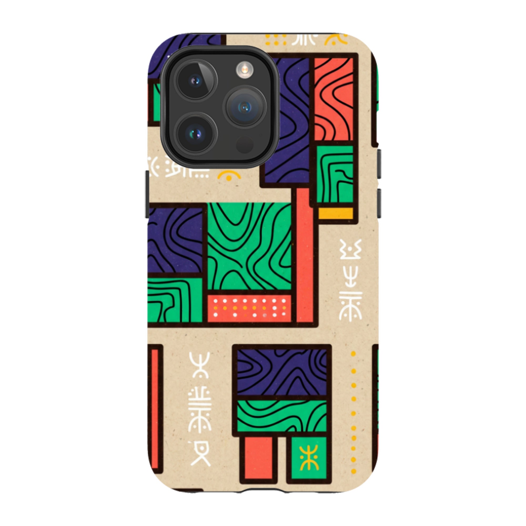 Ankara Blocks on Sand by Ada Okoye - iPhone MagSafe Tough Case