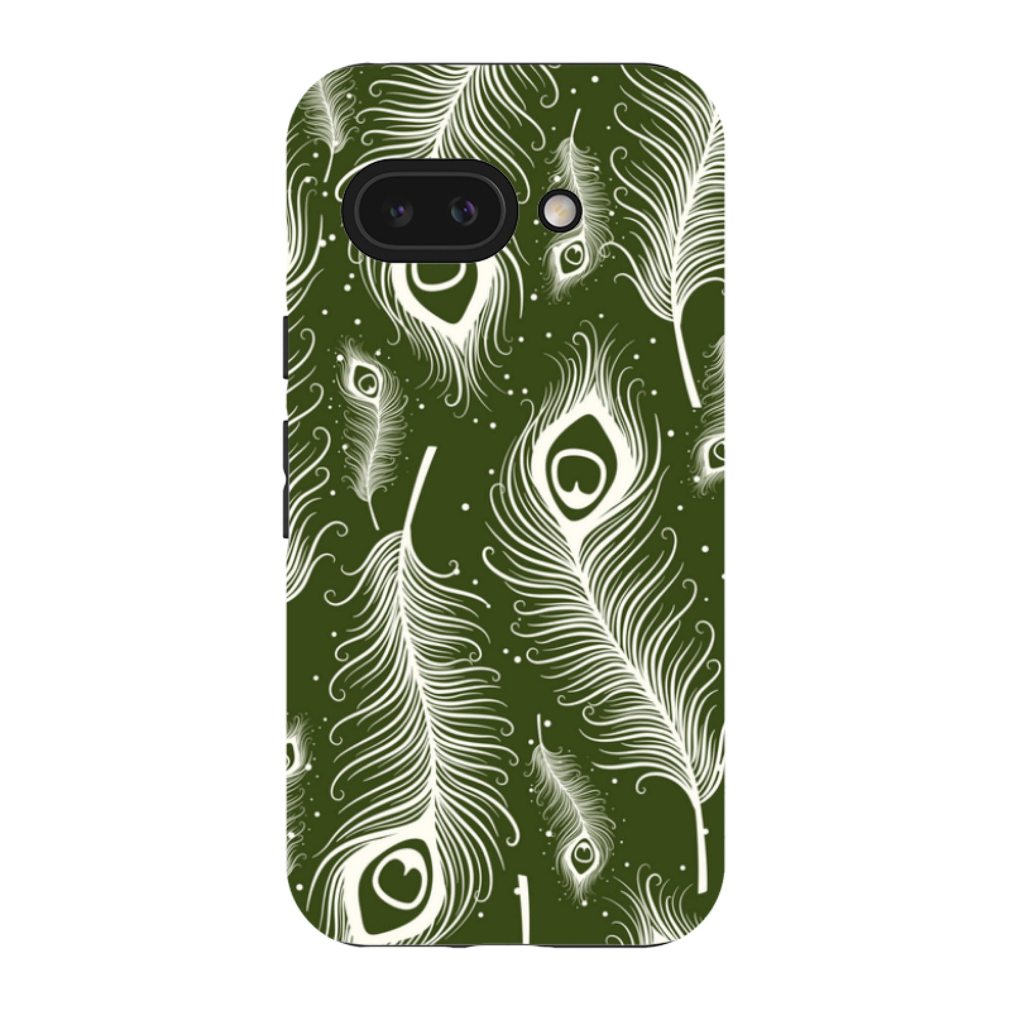 Feathers in Bloom Army Green — Google Tough Case — Finnaij
