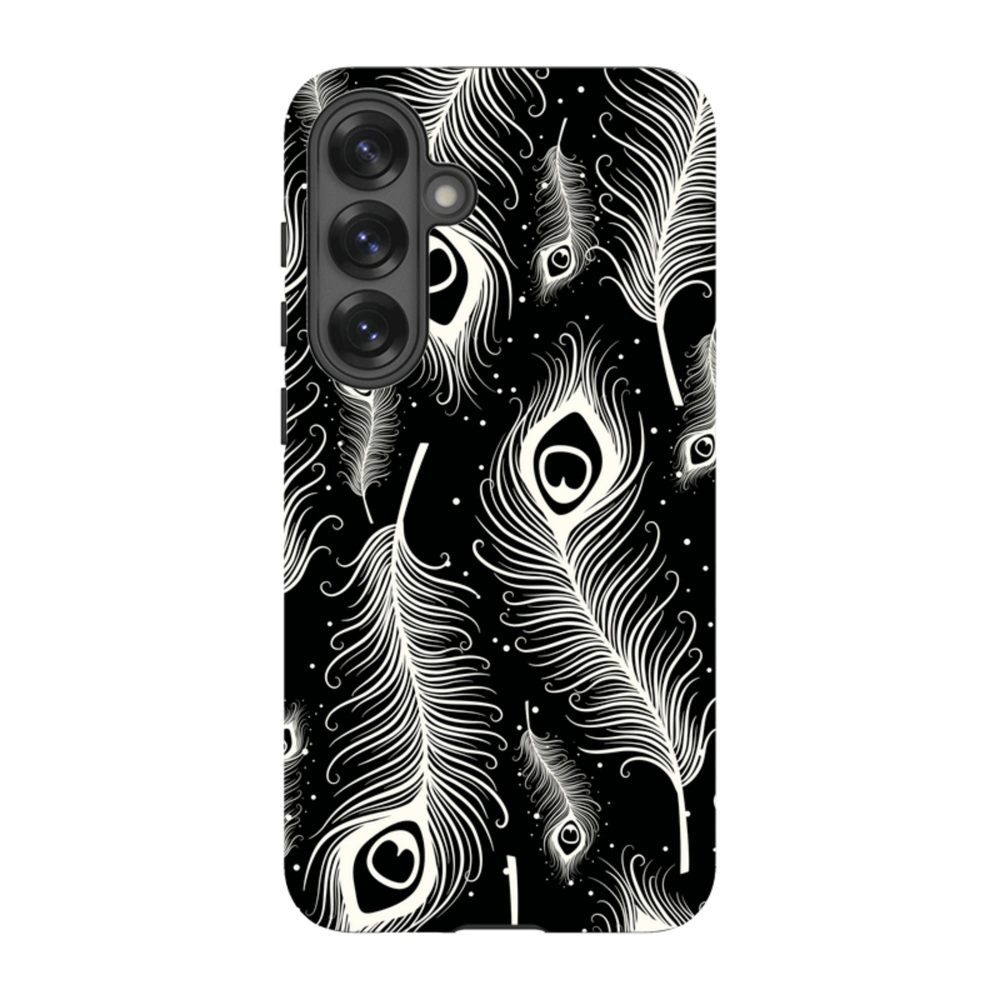Feathers in Bloom Black — Tough Case for Samsung Galaxy — Finnaij