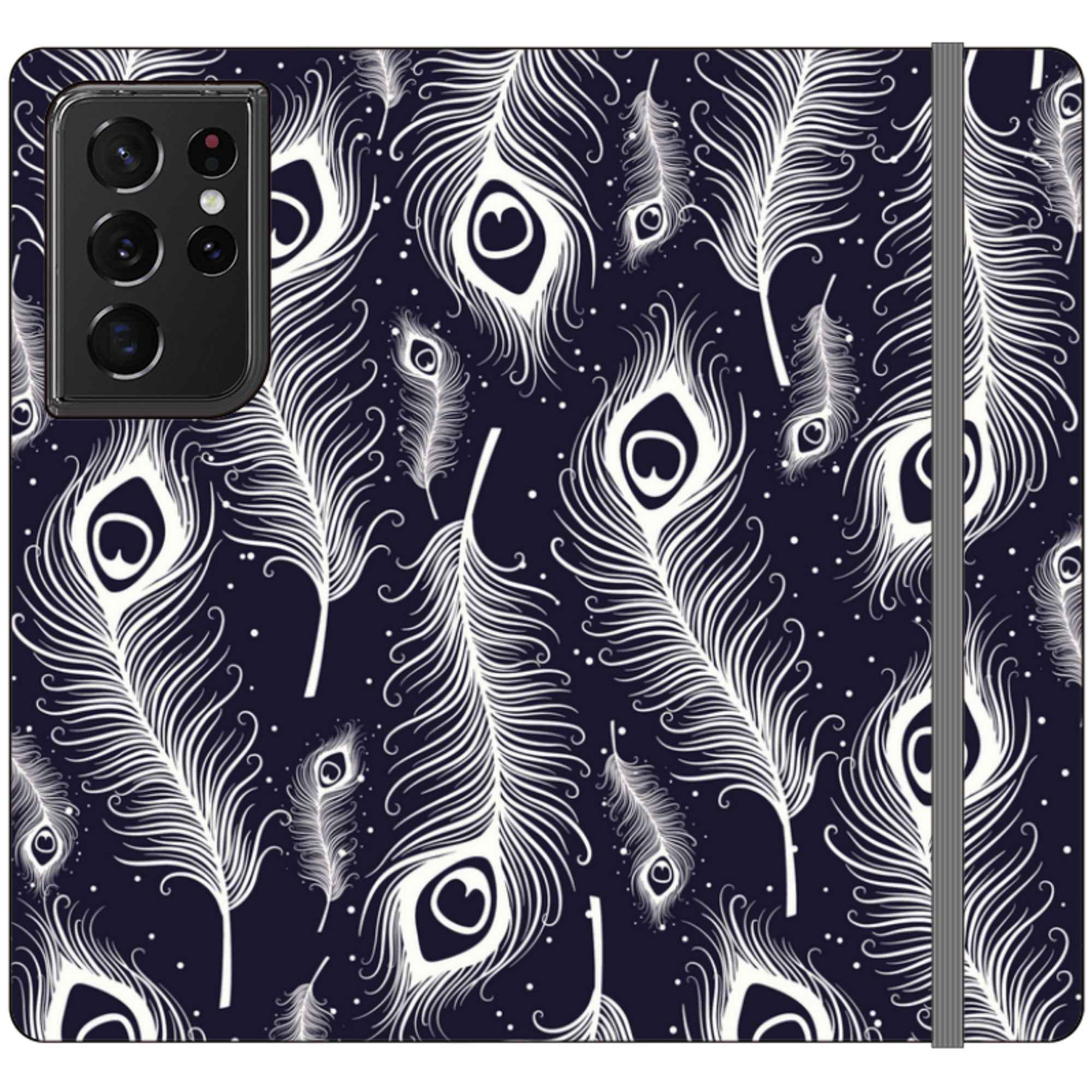 Feathers in Bloom — Apple Vegan Leather Folio Wallet Case — Finnaij
