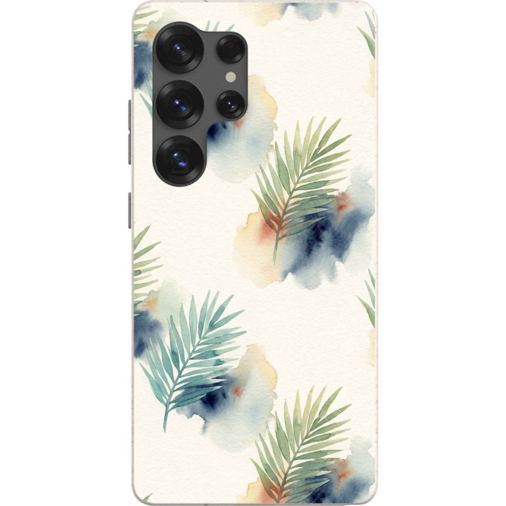 Palm Frond Breeze Pattern by Tobi Akinyemi — S25 Ultra Samsung Galaxy Bio-degradable Case — Finnaij