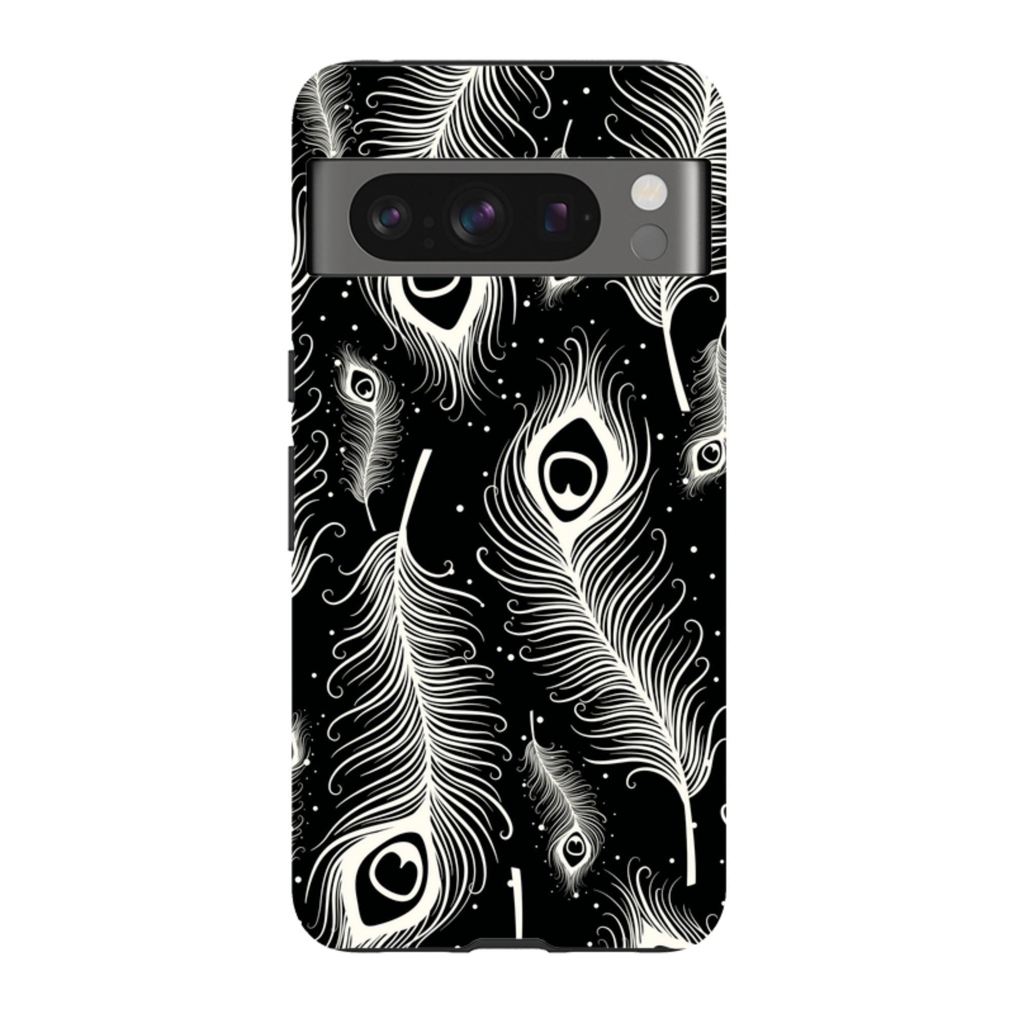 Feathers in Bloom Black — Google Tough Case — Finnaij