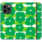 Bold Floral Green Vegan Leather — iPhone 14 Pro Max Wallet Case — Finnaij