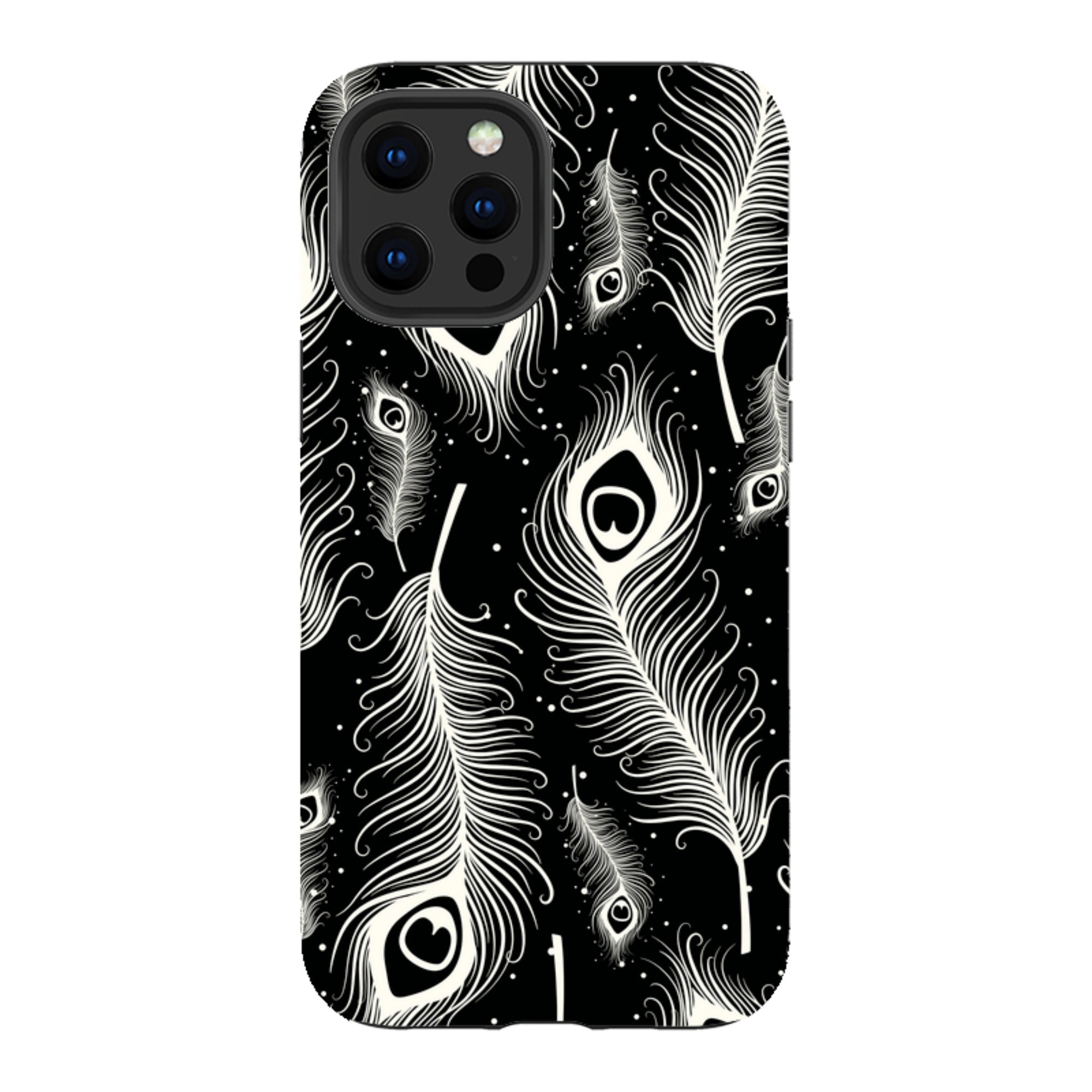 Feathers in Bloom Black - iPhone Tough Case