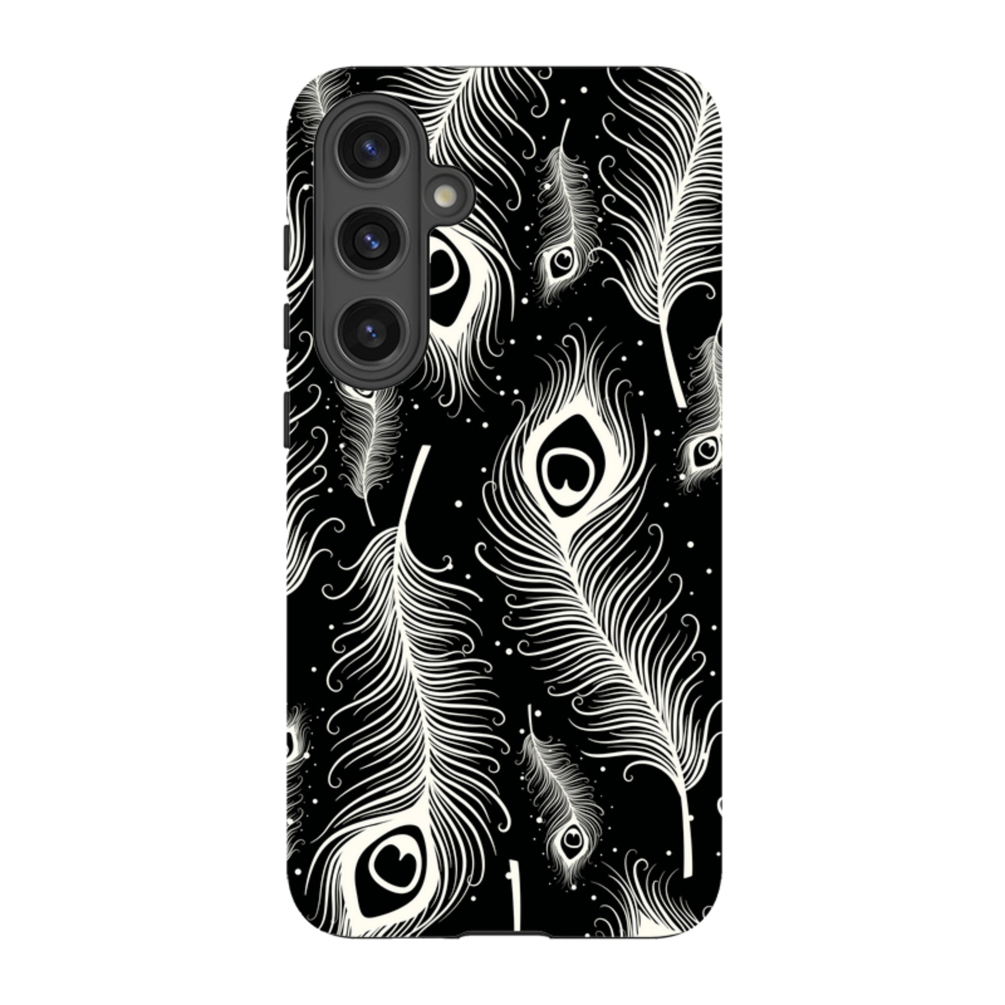 Feathers in Bloom Black — Tough Case for Samsung Galaxy — Finnaij