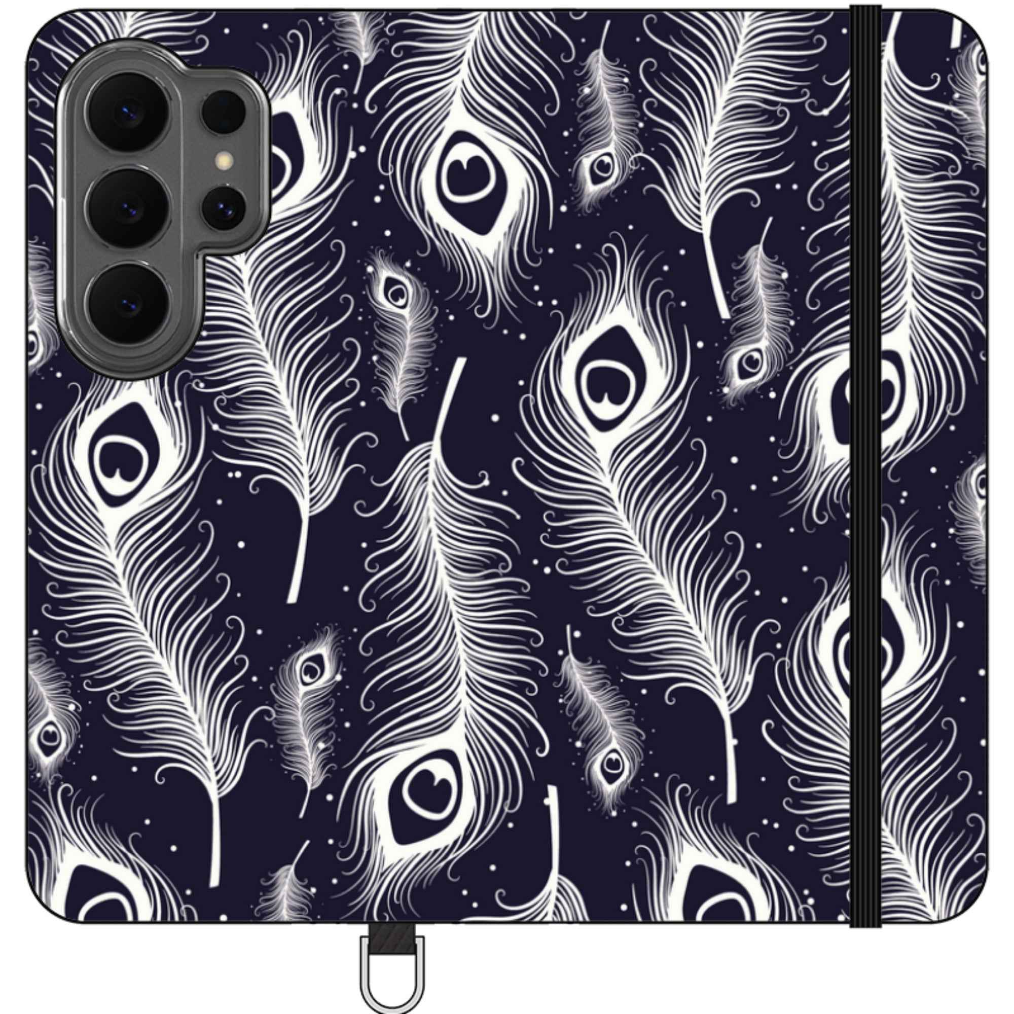 Feathers in Bloom — Apple Vegan Leather Folio Wallet Case — Finnaij
