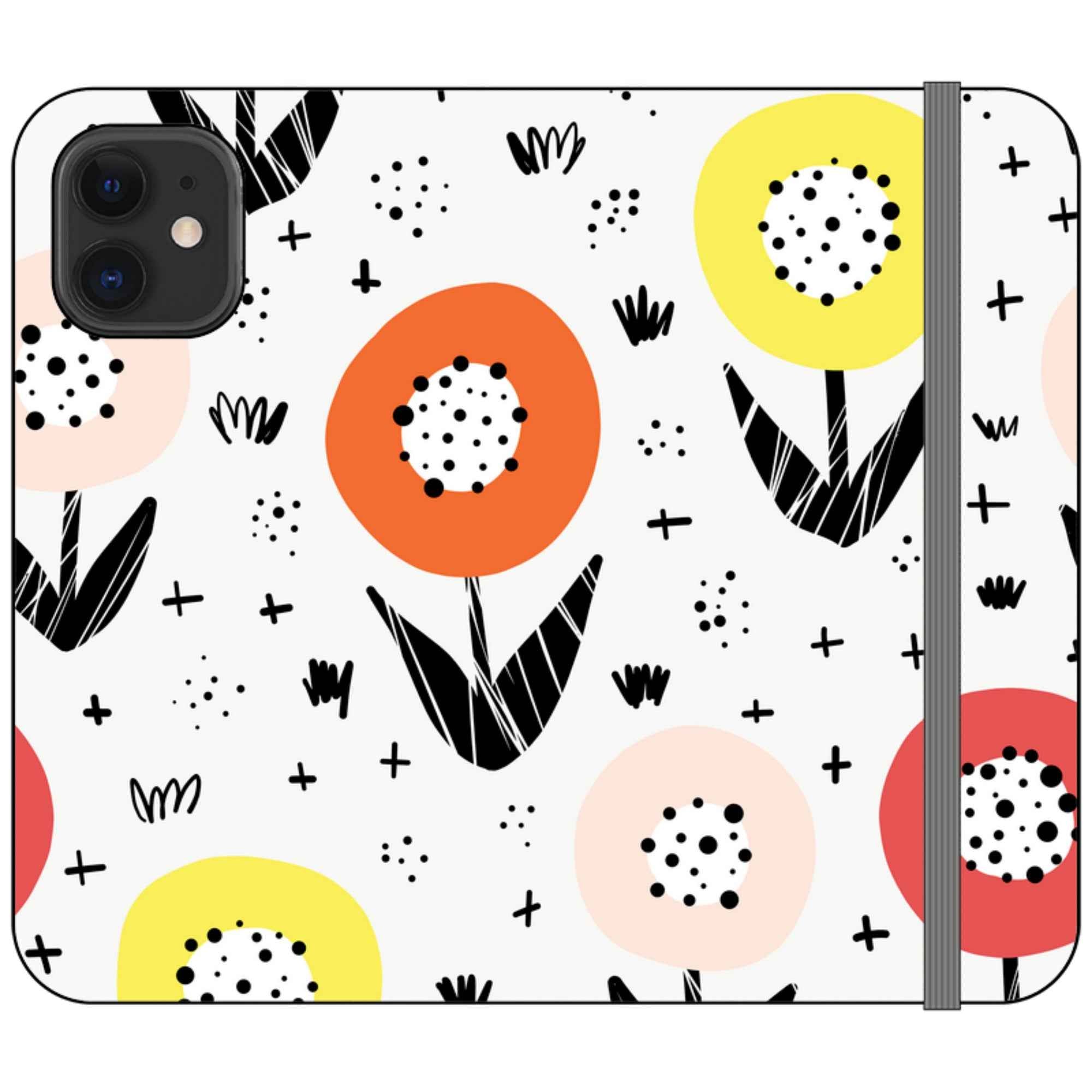 Botanical Doodle — iPhone 12 Mini Wallet Case — Finnaij