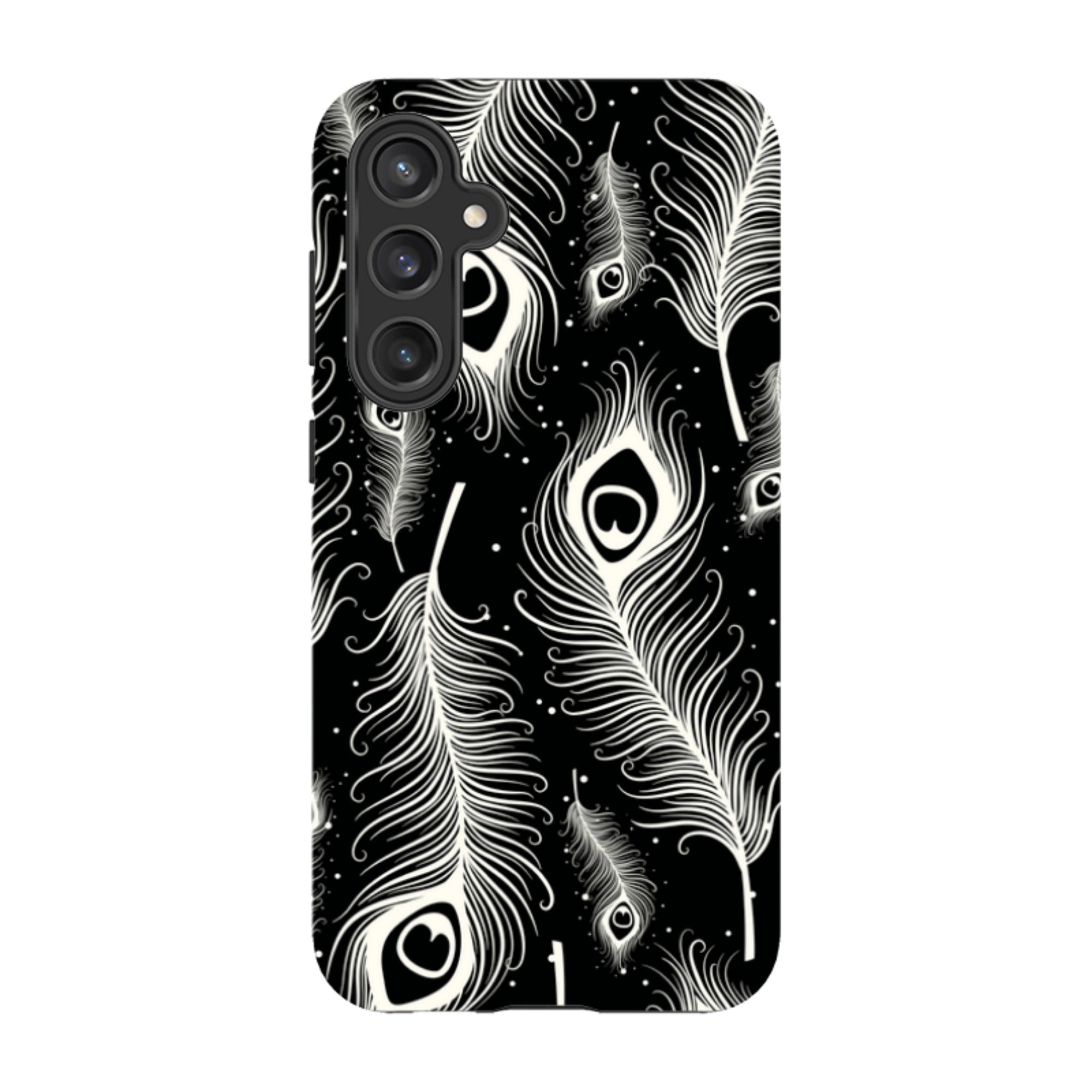 Feathers in Bloom Black — Tough Case for Samsung Galaxy — Finnaij