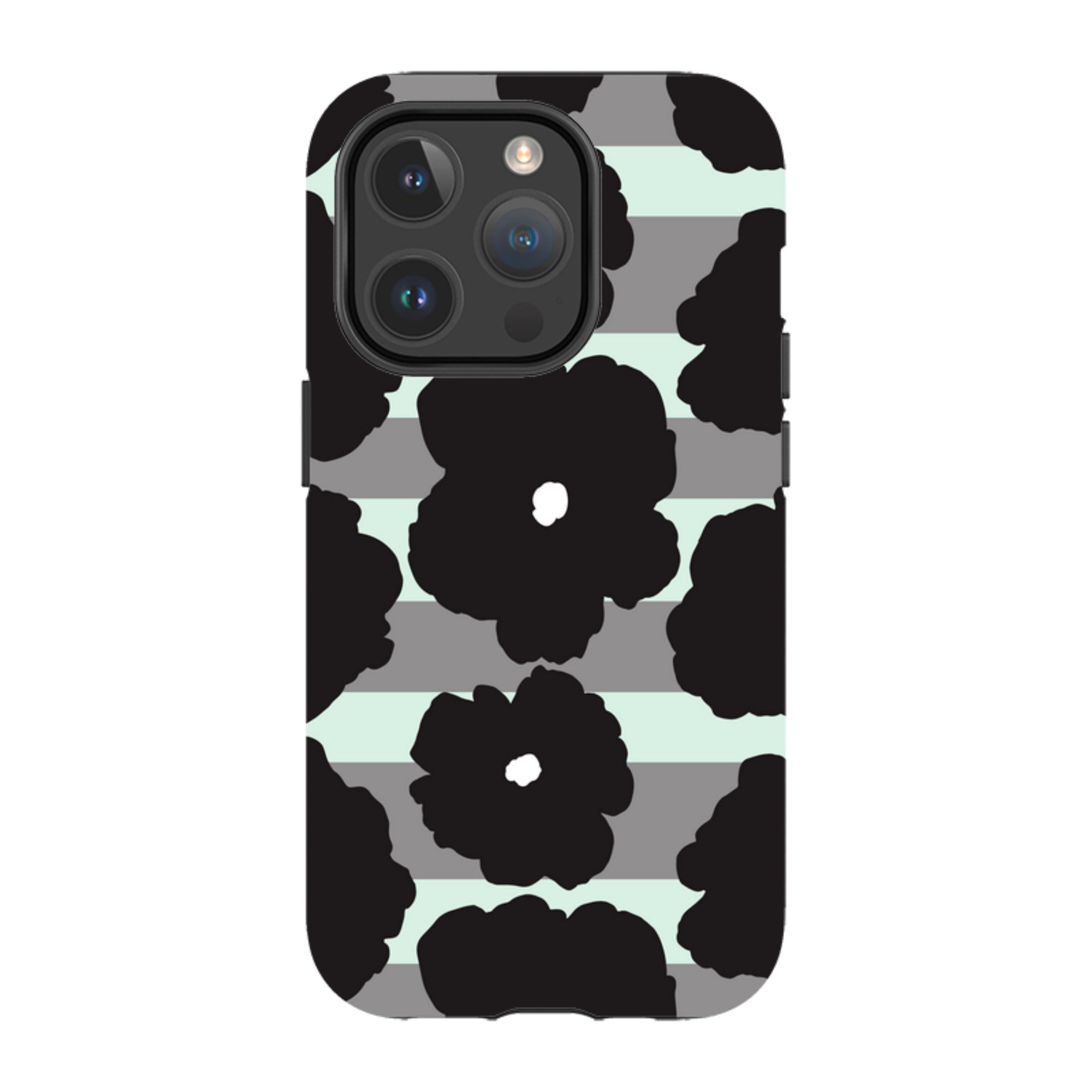 Bold Floral Black — iPhone 14 Pro Magsafe Tough Case — Finnaij