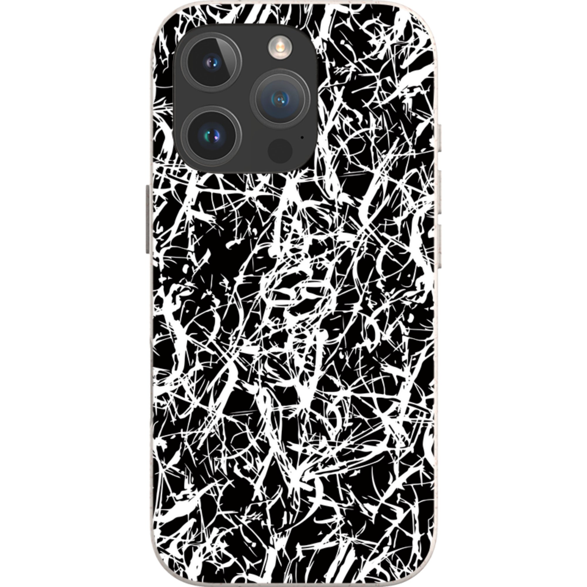 Black-White Grunge — iPhone 16 Pro Max iPhone Bio-degradable Case — Finnaij