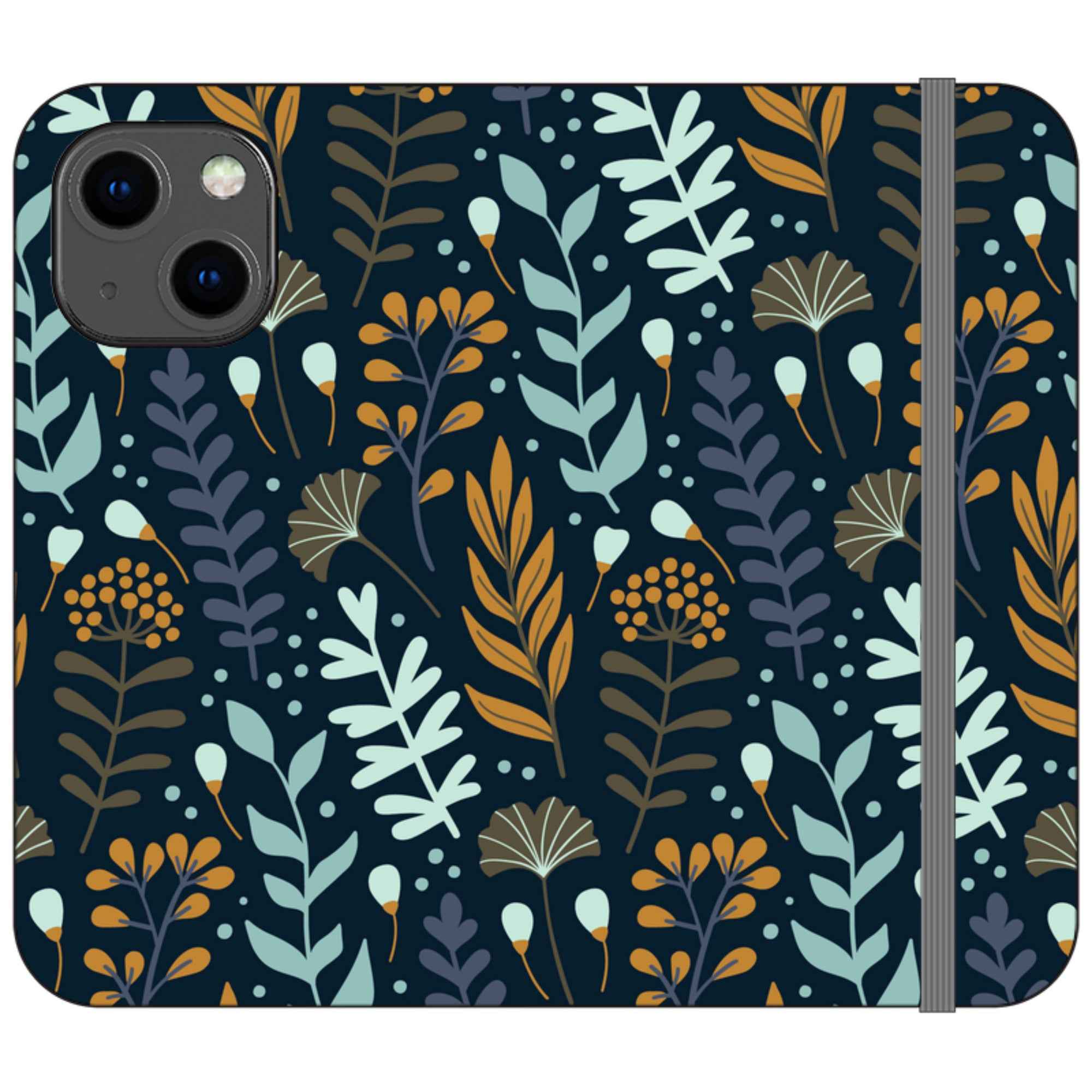 Wild Floral Vegan Leather — iPhone 13 Mini Wallet Case — Finnaij