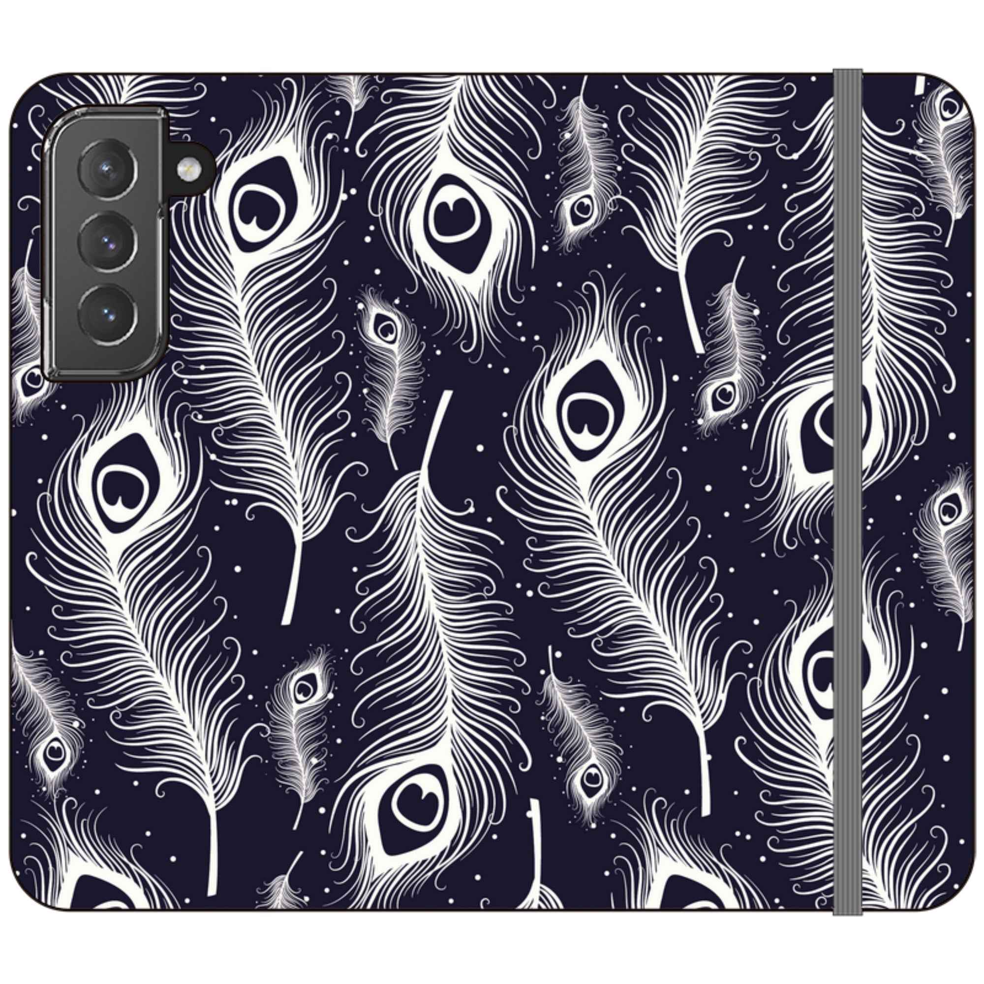 Feathers in Bloom — Apple Vegan Leather Folio Wallet Case — Finnaij