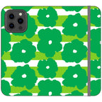 Bold Floral Green Vegan Leather — iPhone 13 Pro Max Wallet Case — Finnaij