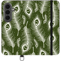 Feathers in Bloom Army Green Folio Wallet Phone Case — Finnaij