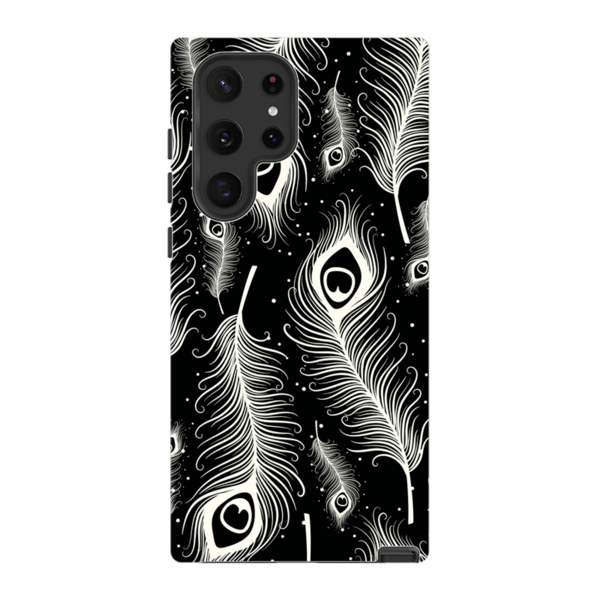Feathers in Bloom Black — Samsung Galaxy Tough Case — Finnaij