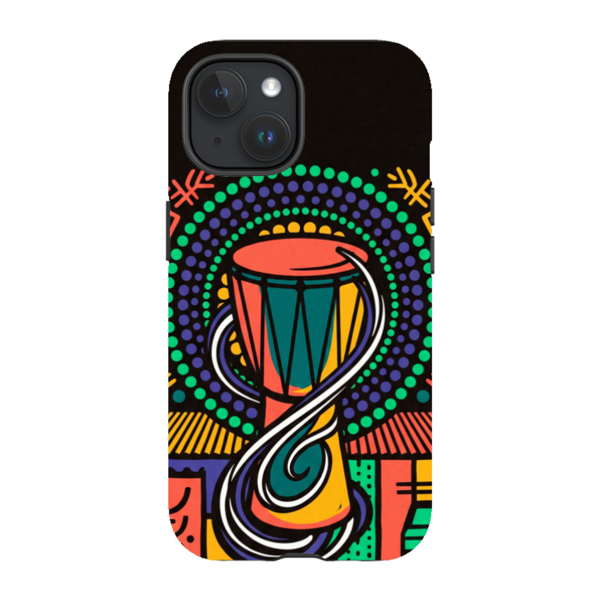 Talking Drum Halo by Ada Okoye — iPhone 15 MagSafe Tough Case — Finnaij