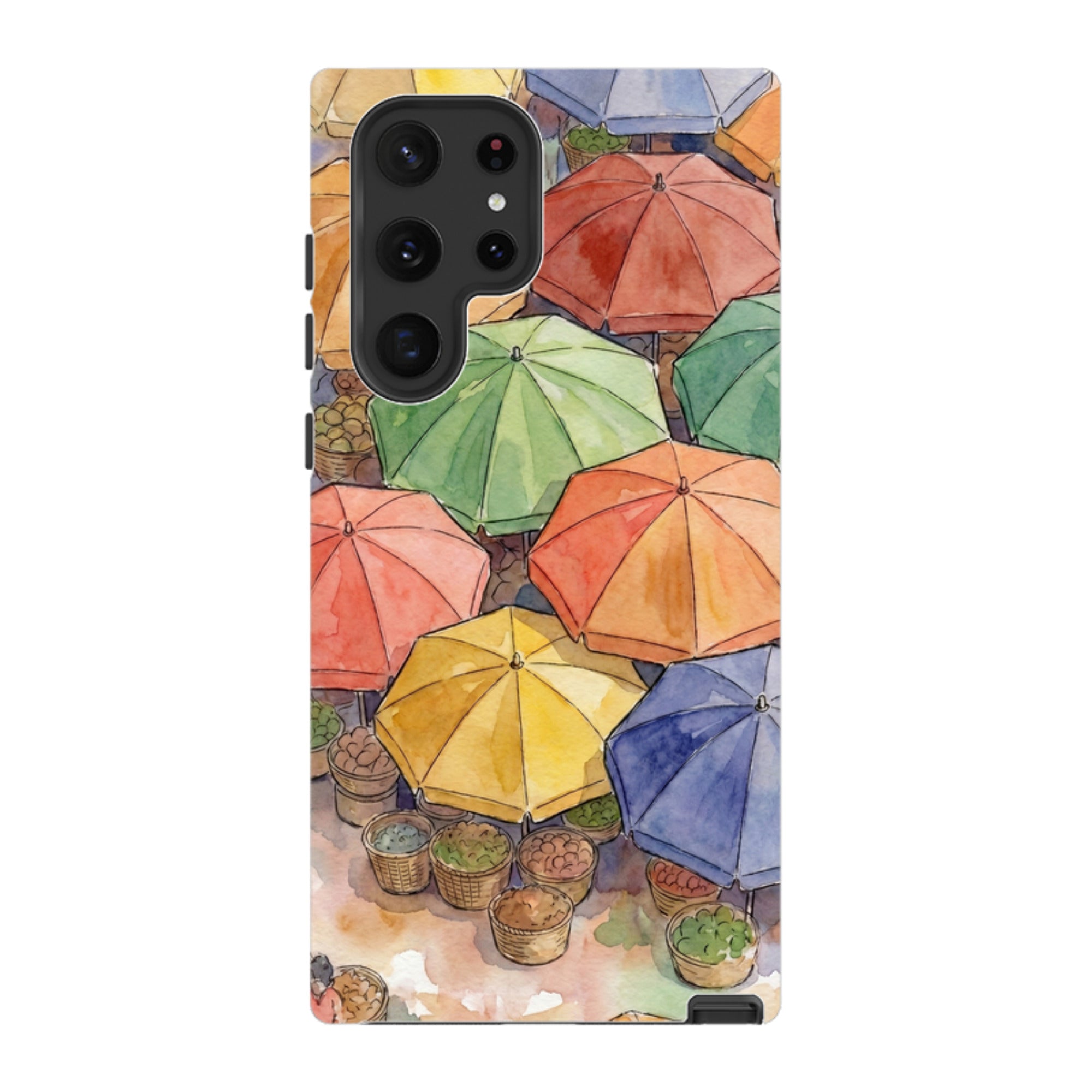 Market Umbrellas from Above by Tobi Akinyemi - Samsung Tough Case