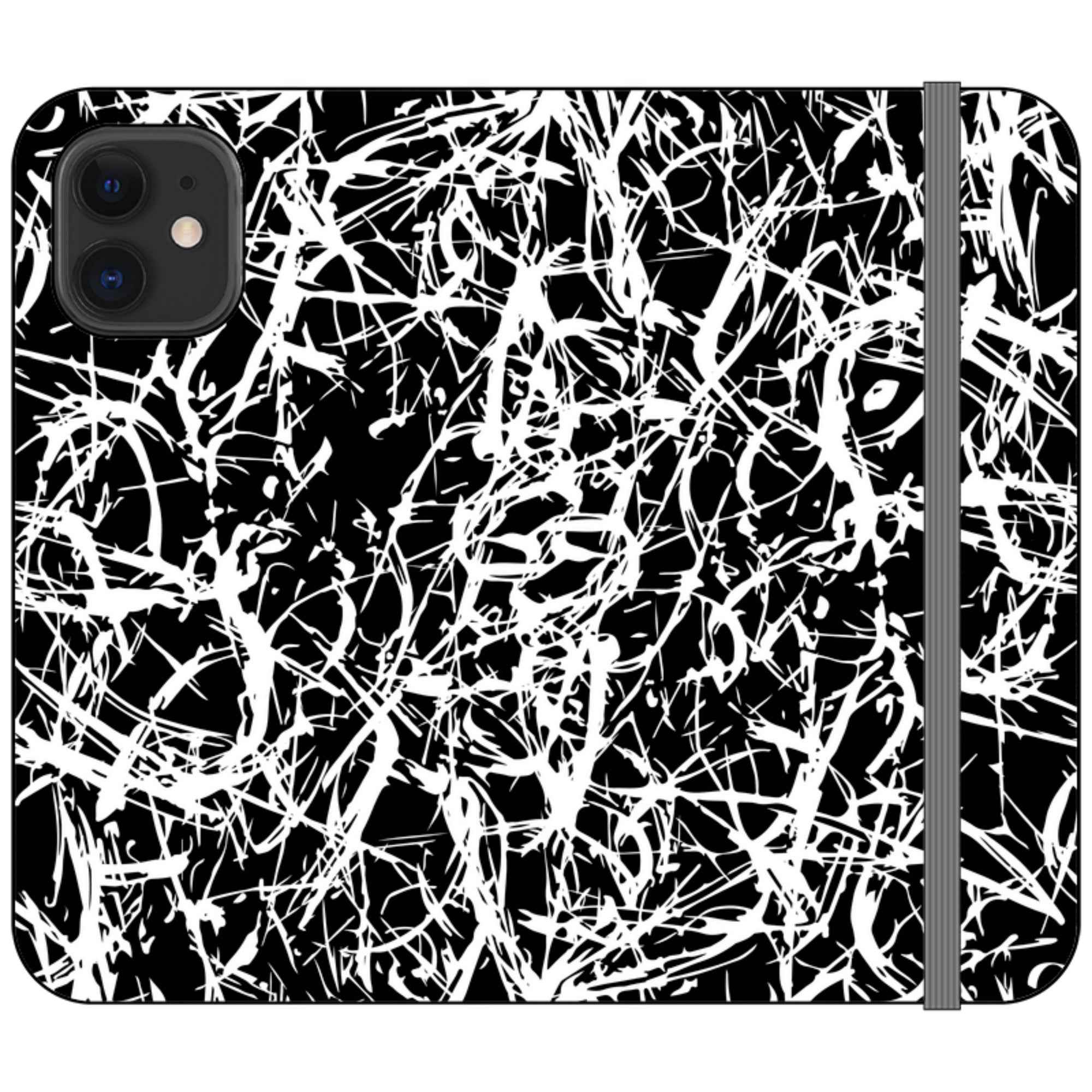 Black-White Grunge — iPhone 12 Mini Wallet Case — Finnaij