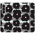 Bold Floral Black — Apple Folio Wallet Case — Finnaij