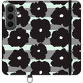 Bold Floral Black — Apple Folio Wallet Case — Finnaij