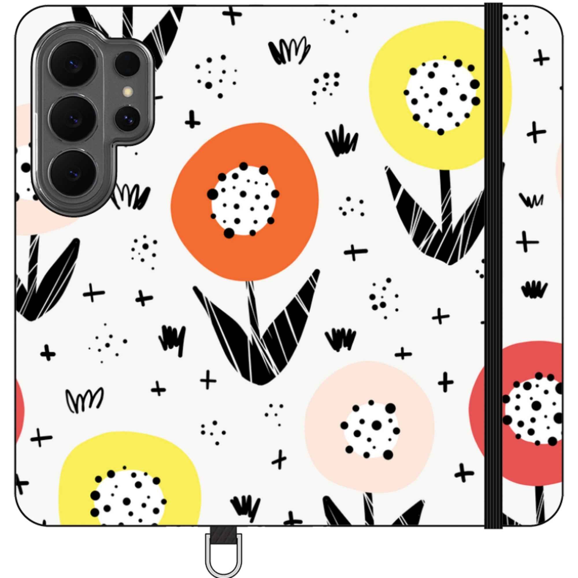 Botanical Doodle — Apple Folio Wallet Phone Case — Finnaij
