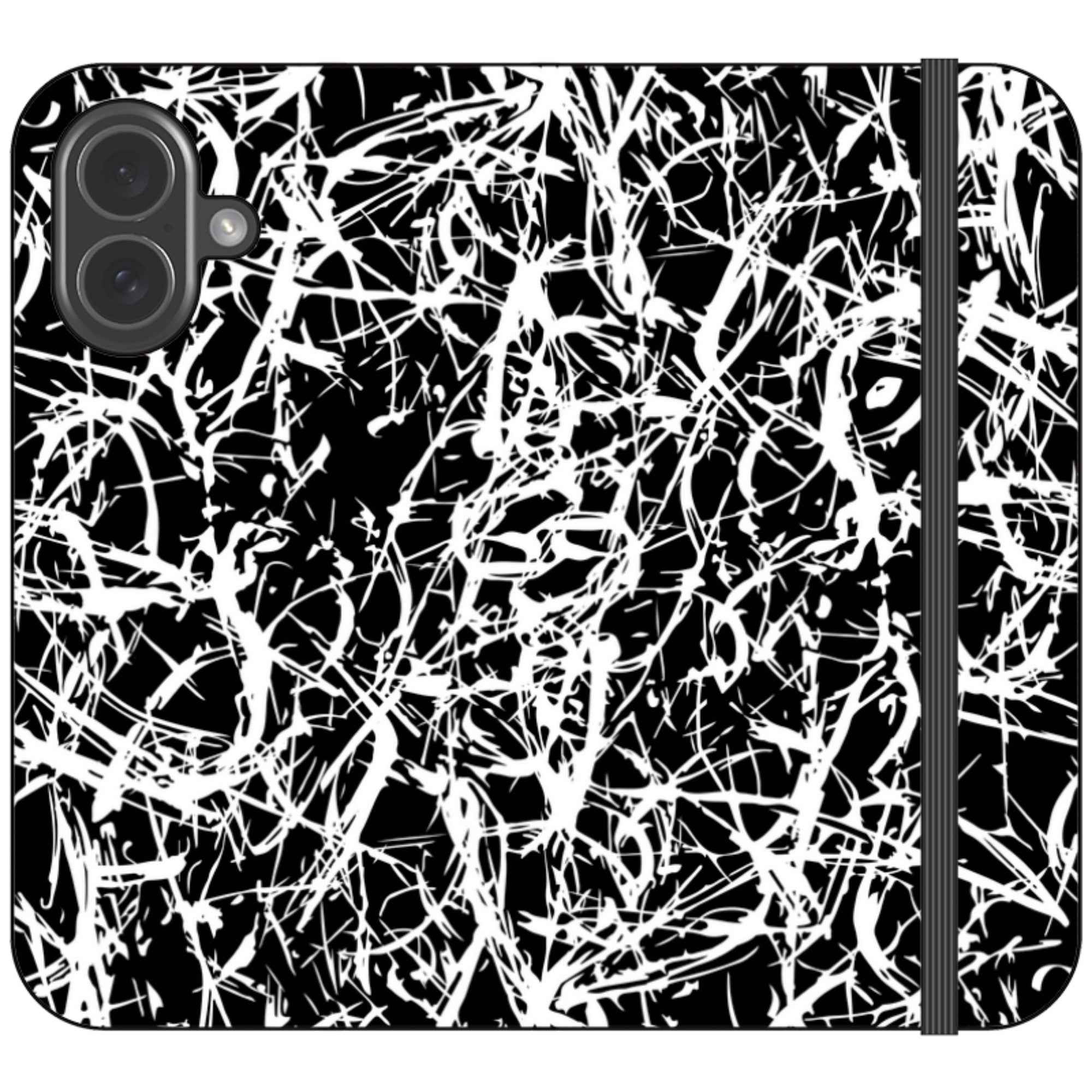 Black-White Grunge — iPhone 17 Wallet Case — Finnaij