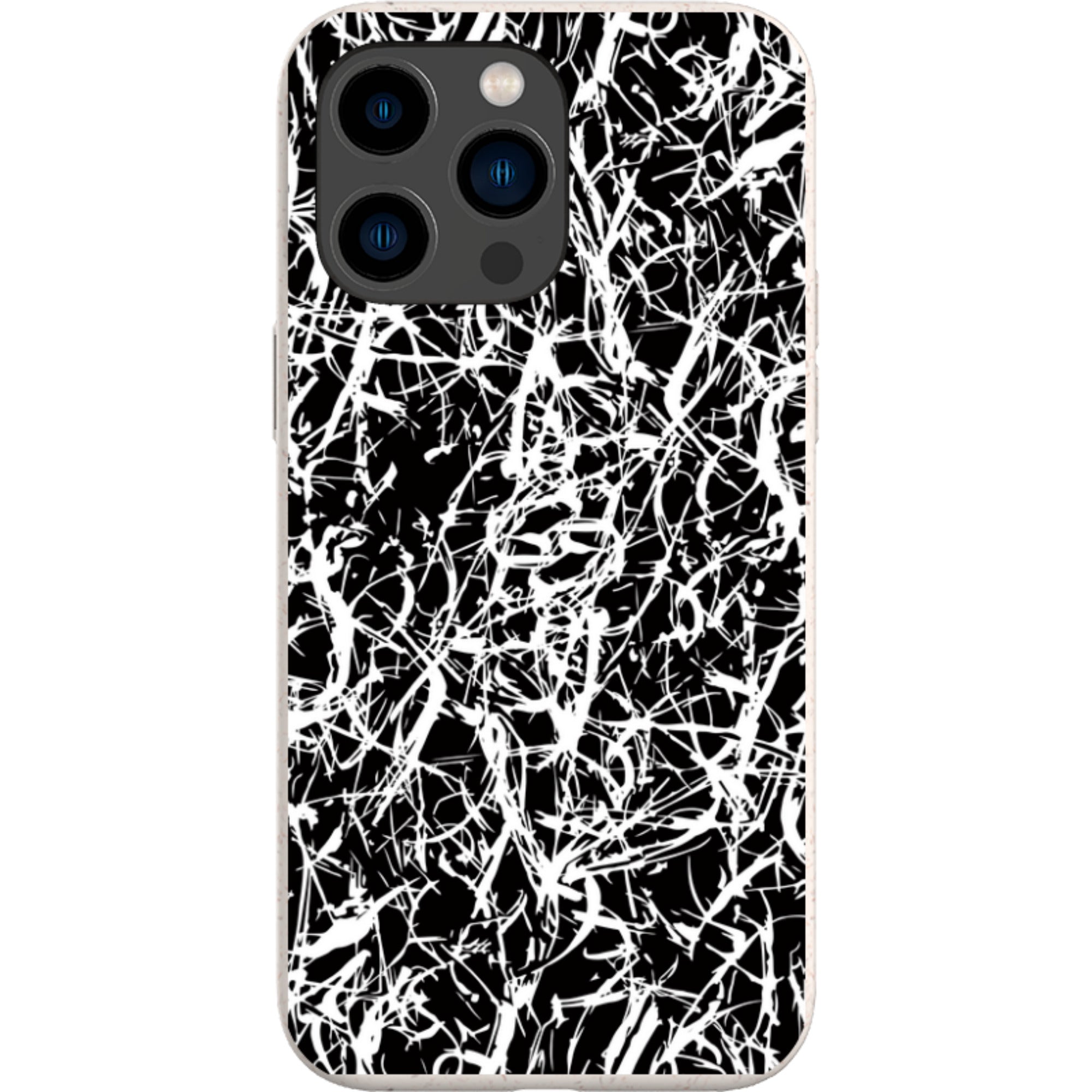 Black-White Grunge — iPhone 14 Pro Max iPhone Bio-degradable Case — Finnaij