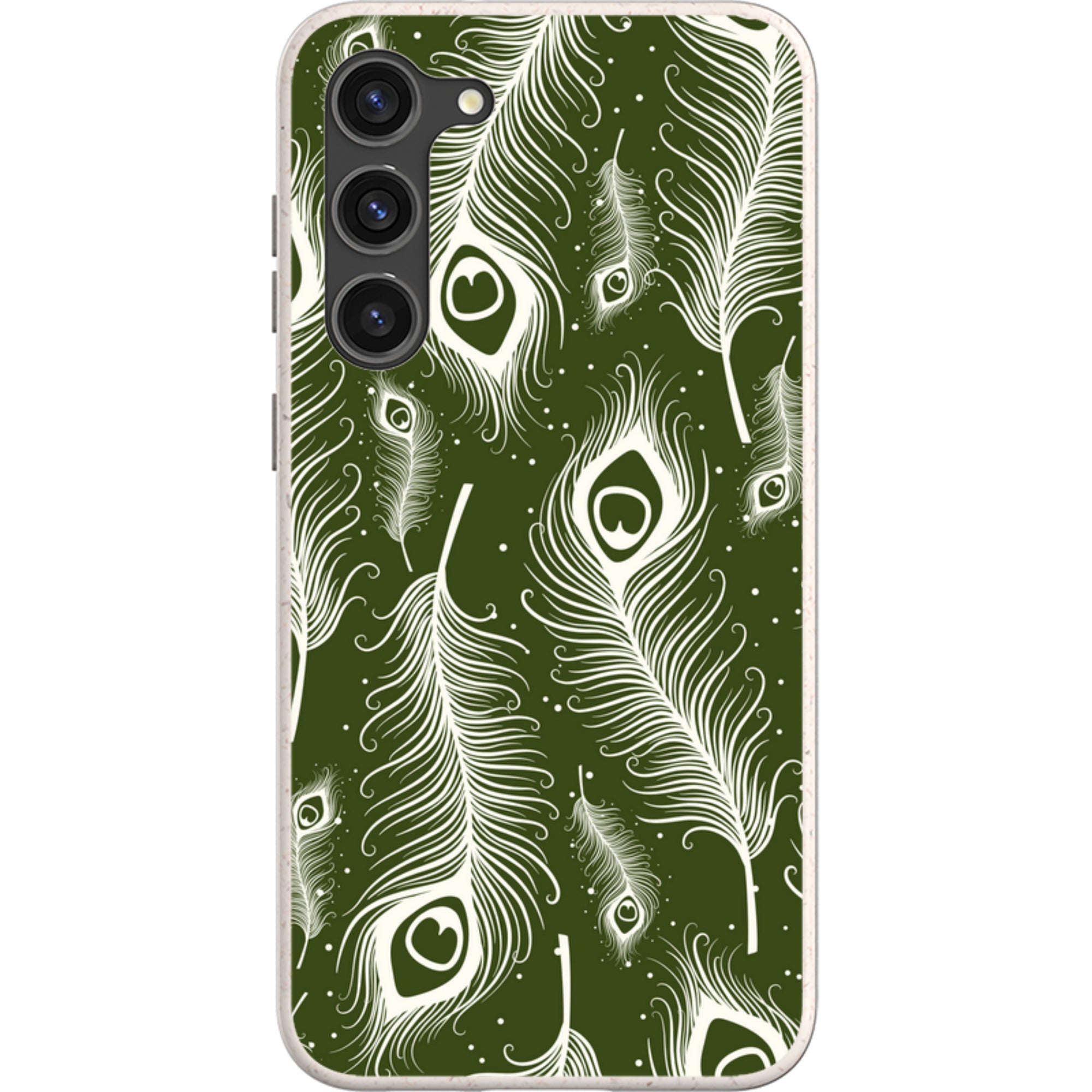 Feathers in Bloom Army Green — Samsung Galaxy Bio-degradable Case — Finnaij