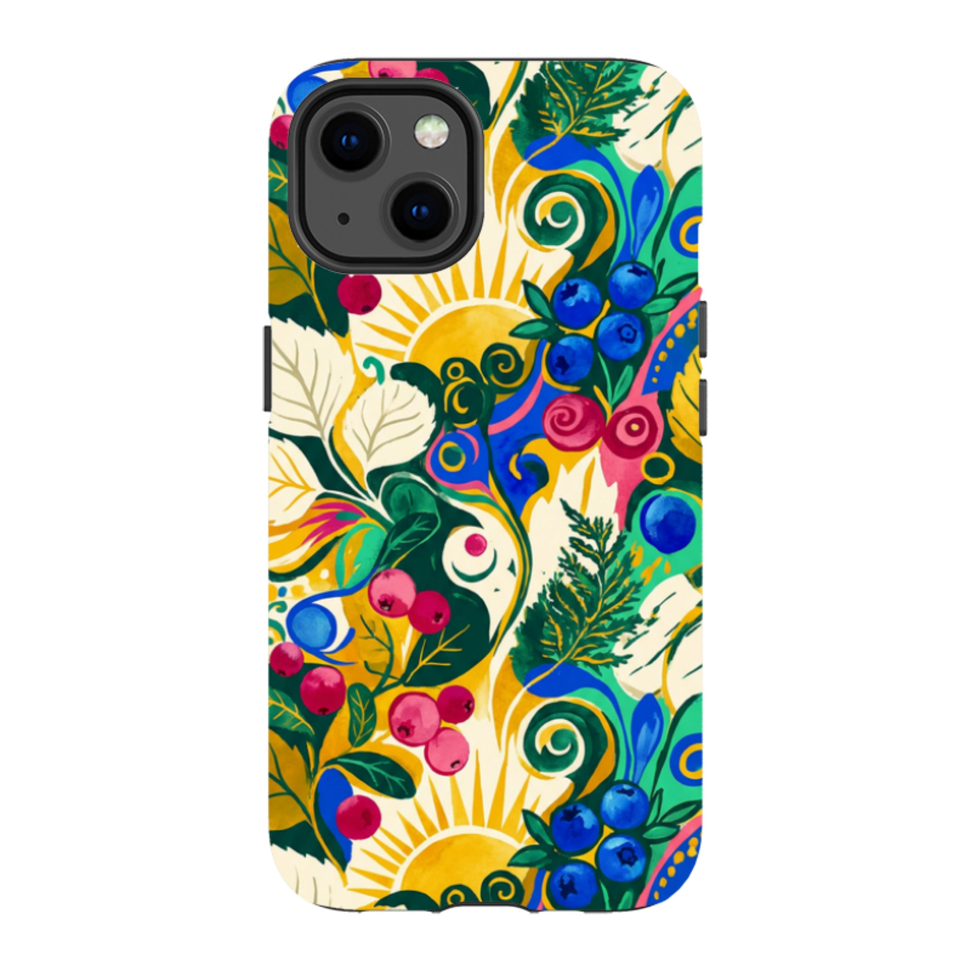 Berry Meadow Glow by Aino Kallio — iPhone 13 Magsafe Tough Case — Finnaij