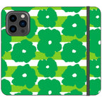 Bold Floral Green Vegan Leather — iPhone 14 Pro Wallet Case — Finnaij