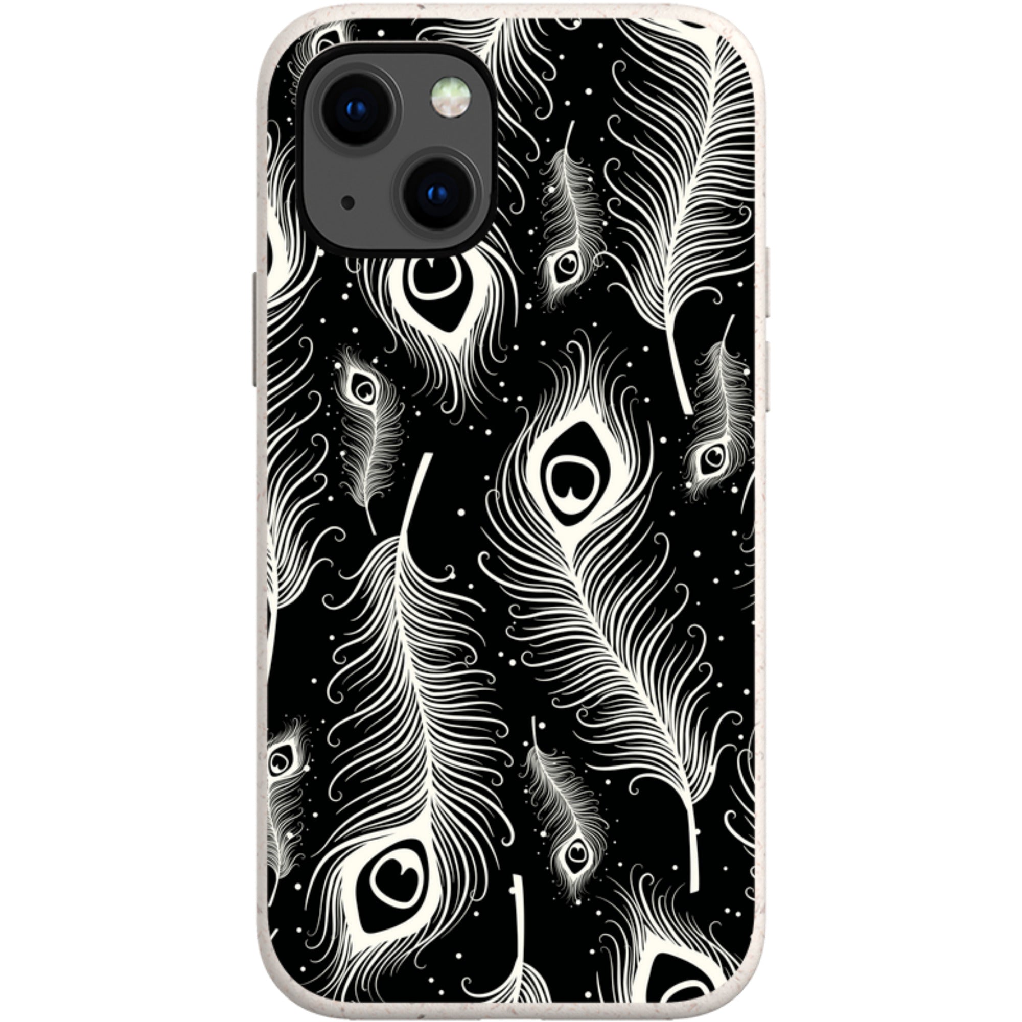 Feathers in Bloom Black — iPhone 13 iPhone Bio-degradable Case — Finnaij