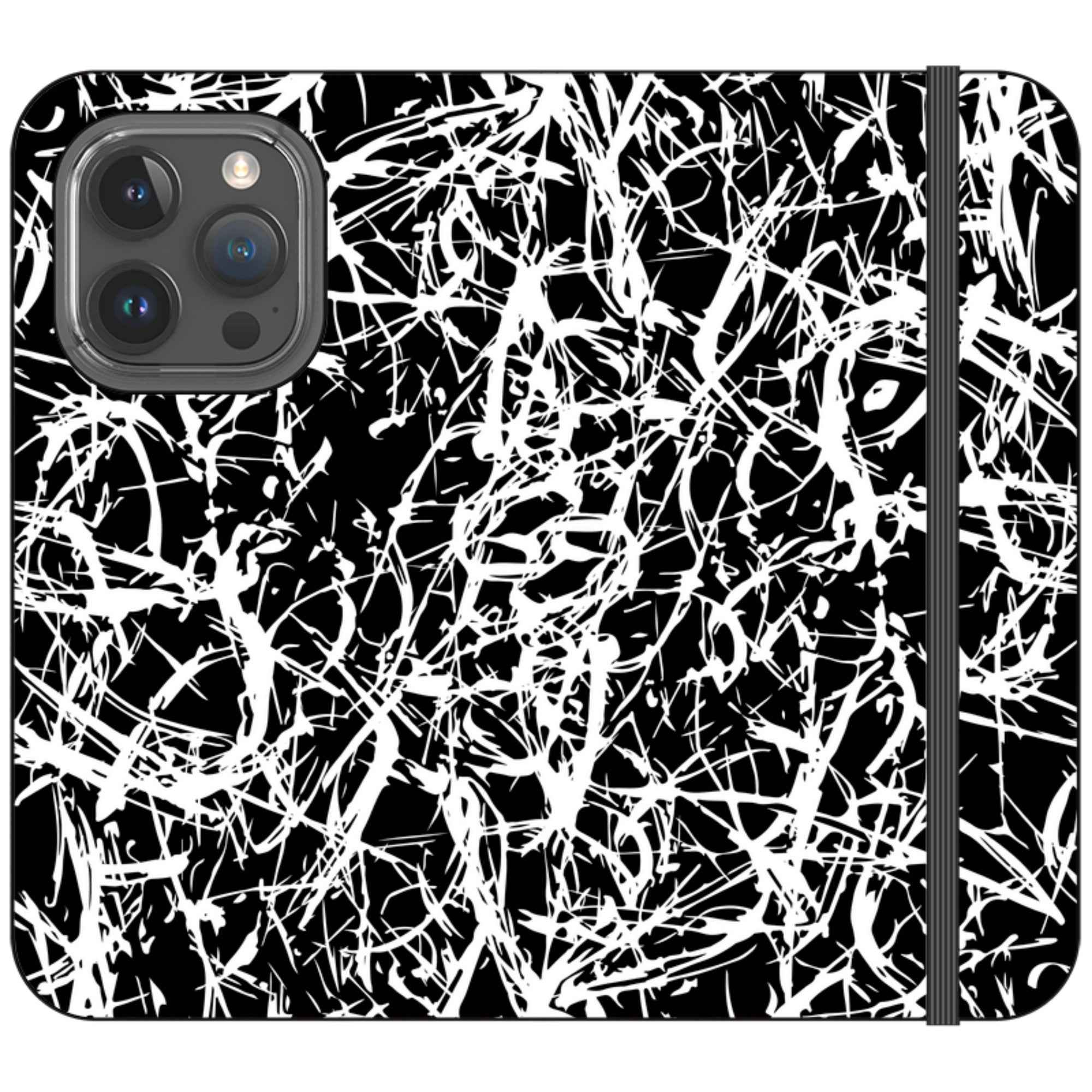 Black-White Grunge — iPhone 15 Pro Wallet Case — Finnaij