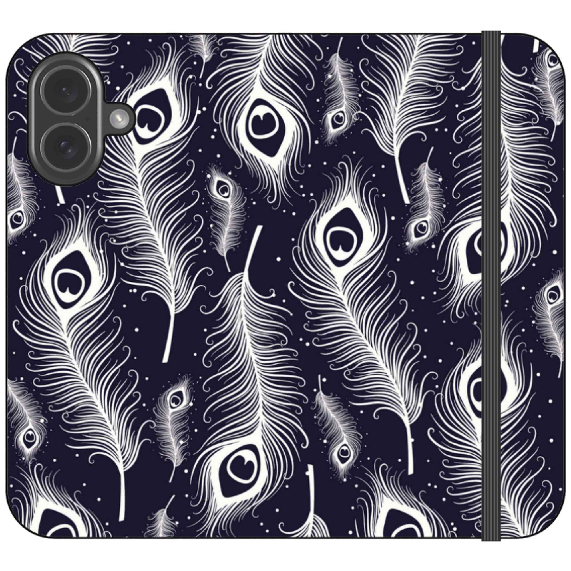 Feathers in Bloom Vegan Leather — iPhone 17 Wallet Case — Finnaij