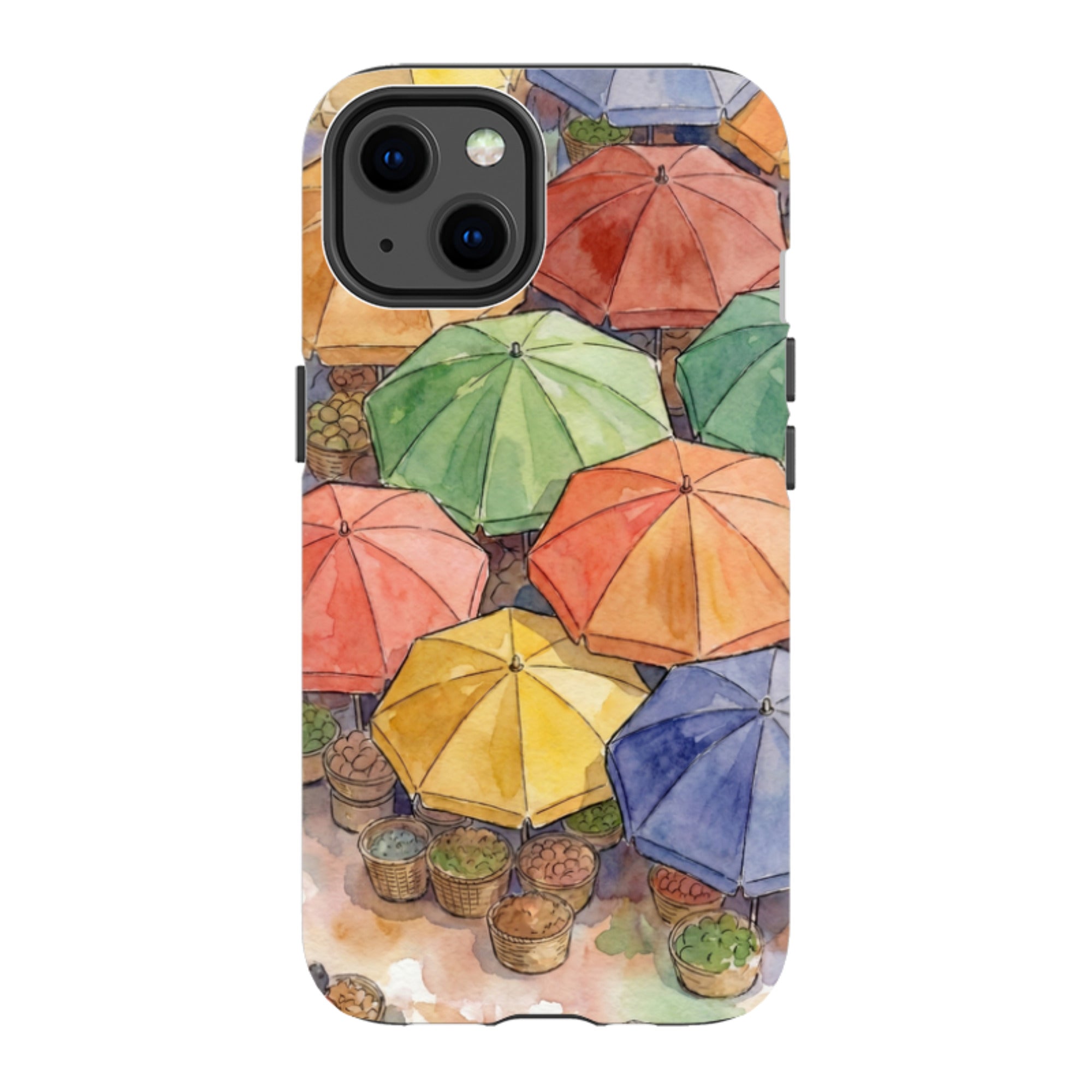 Market Umbrellas from Above by Tobi Akinyemi - iPhone Tough Case