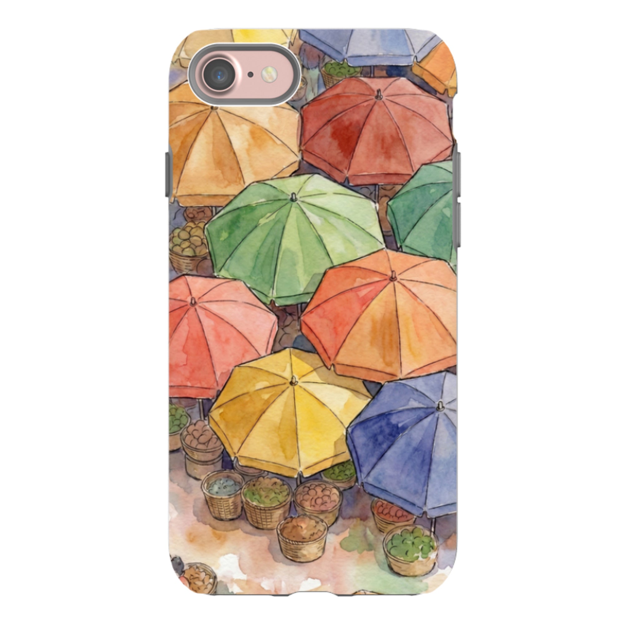 Market Umbrellas from Above by Tobi Akinyemi - iPhone Tough Case