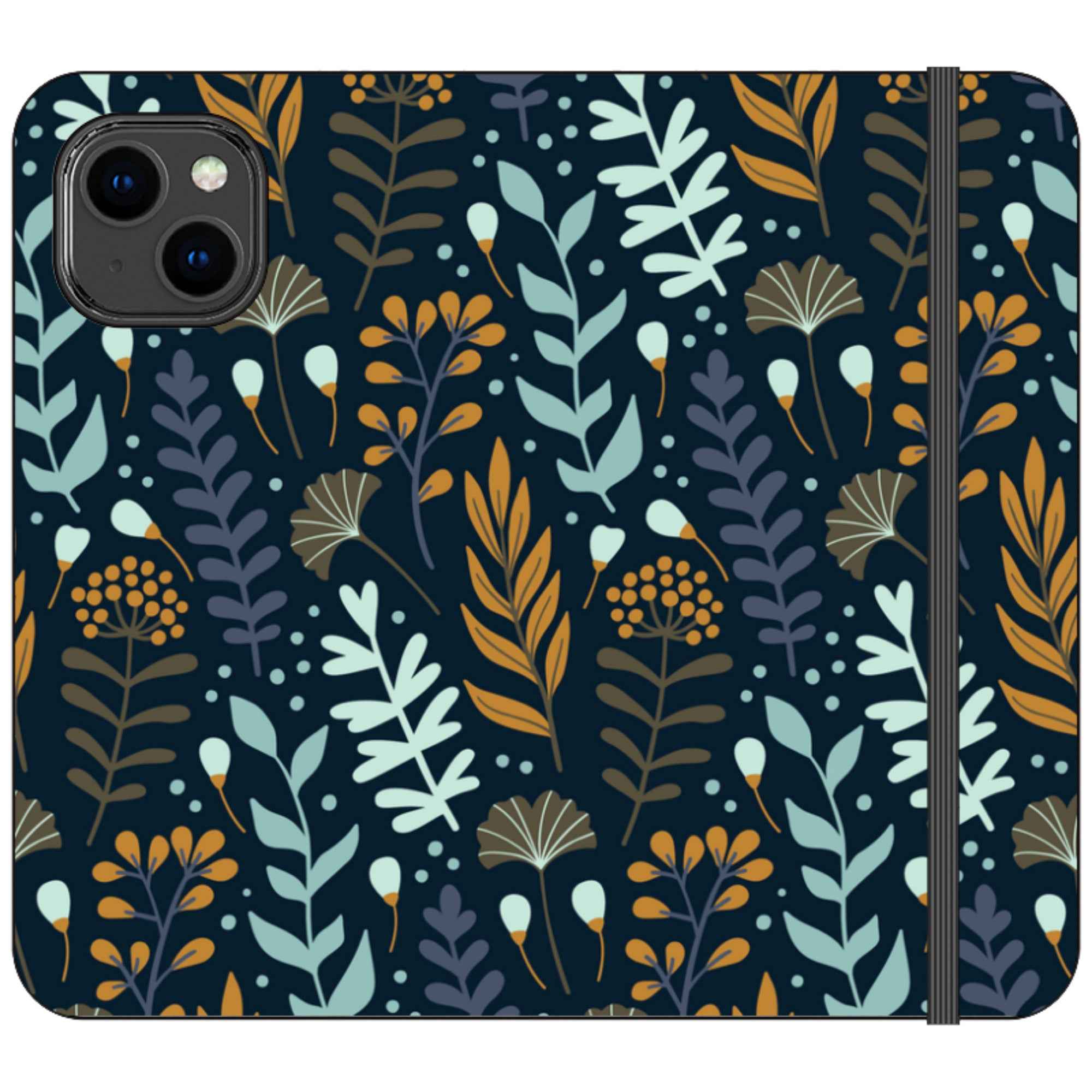 Wild Floral Vegan Leather — iPhone 14 Wallet Case — Finnaij