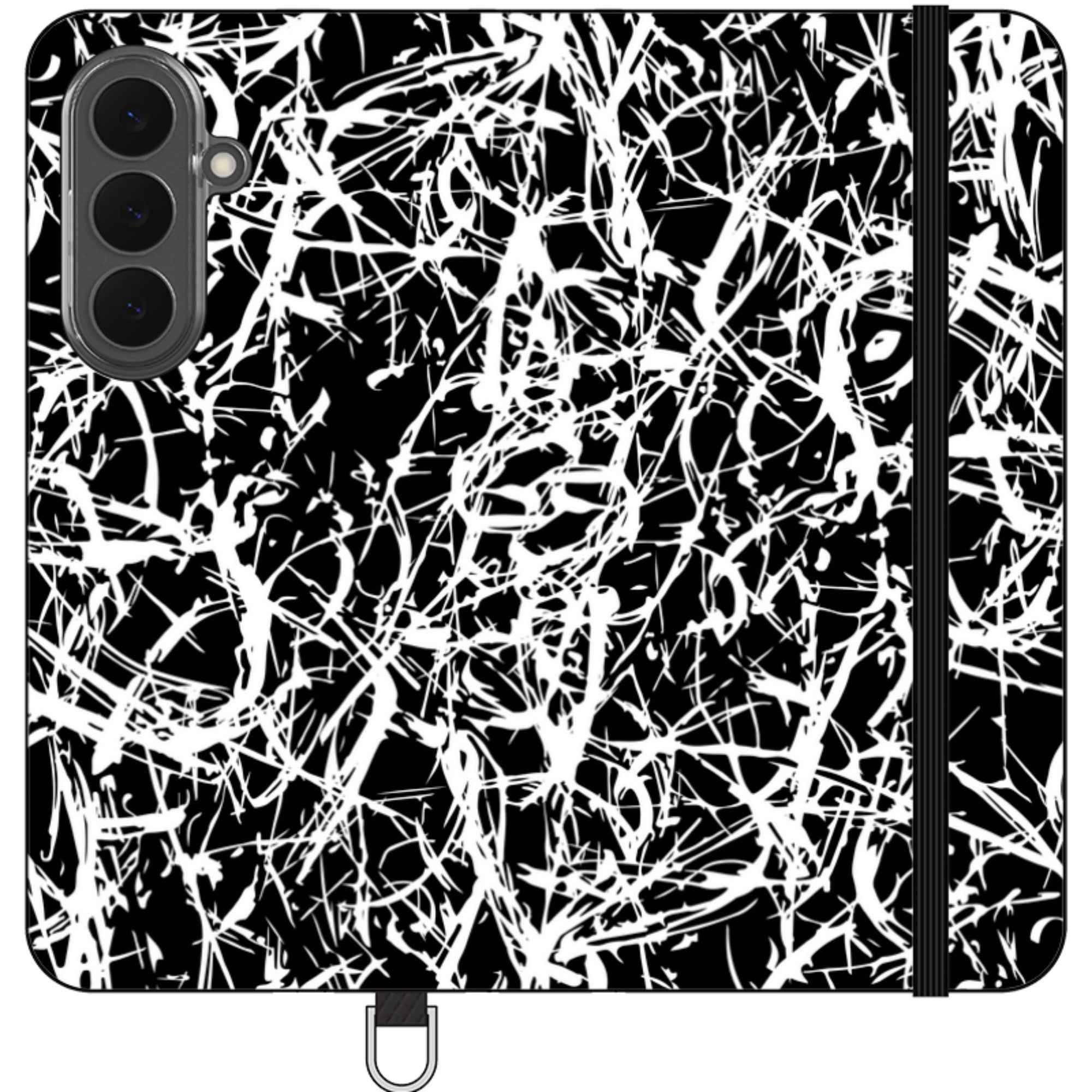 Black-White Grunge — Apple Folio Wallet Case — Finnaij